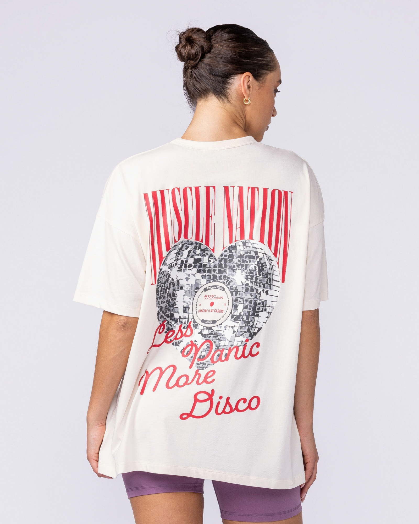 Less Panic More Disco Oversized Tee - Travertine