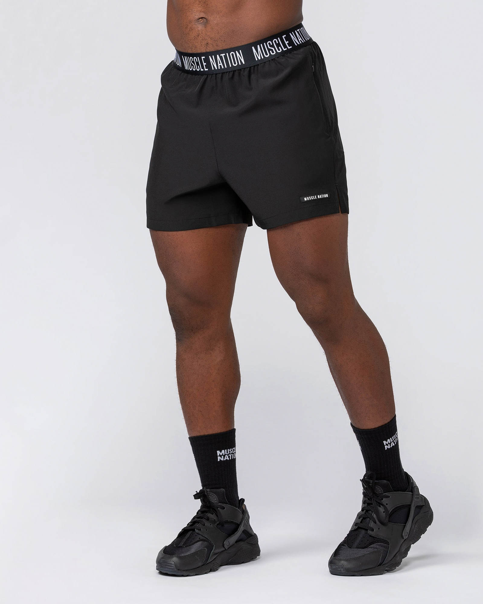 Level Up Training 4" Shorts - Black (Black Logo)