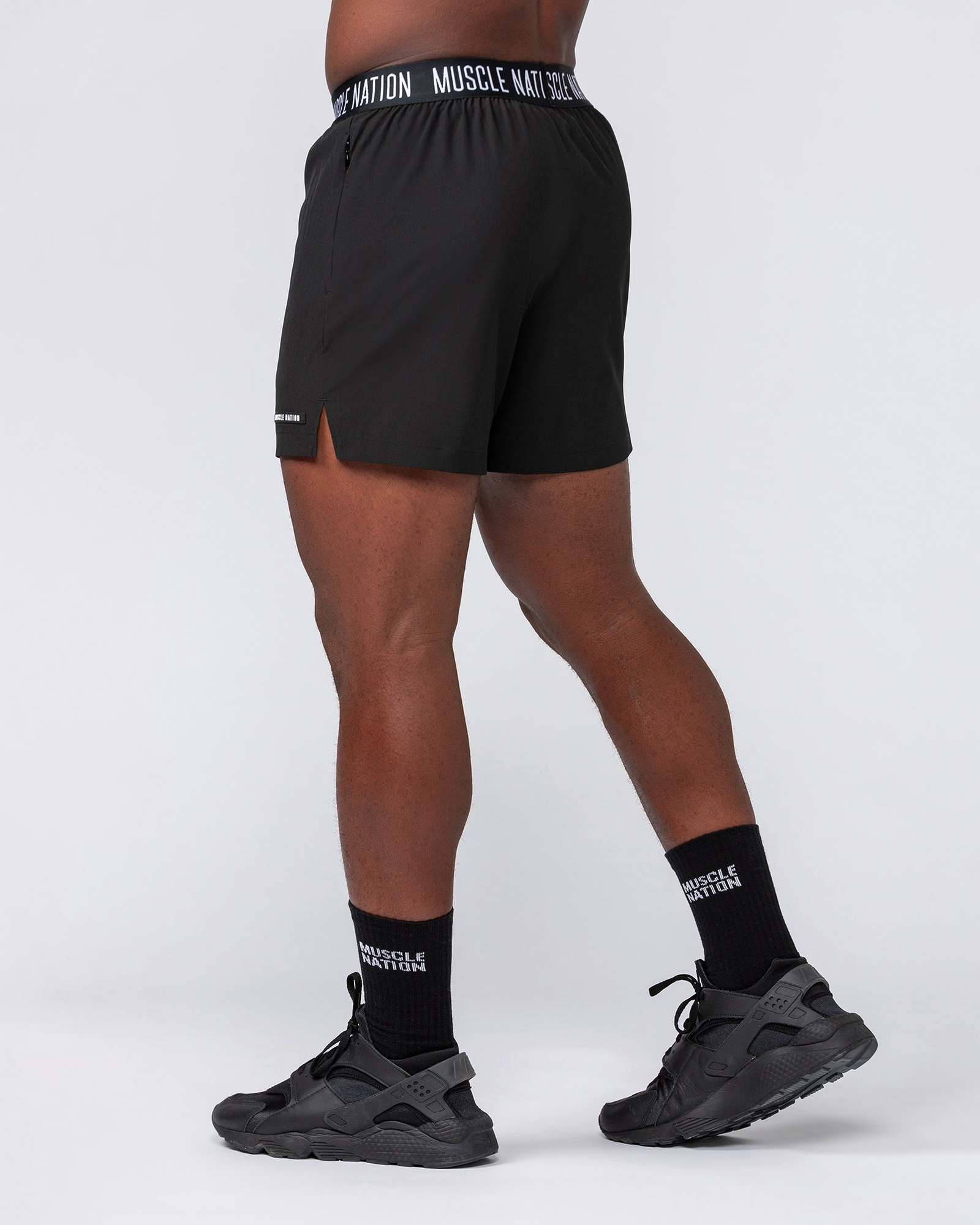 Level Up Training 4" Shorts - Black (Black Logo)