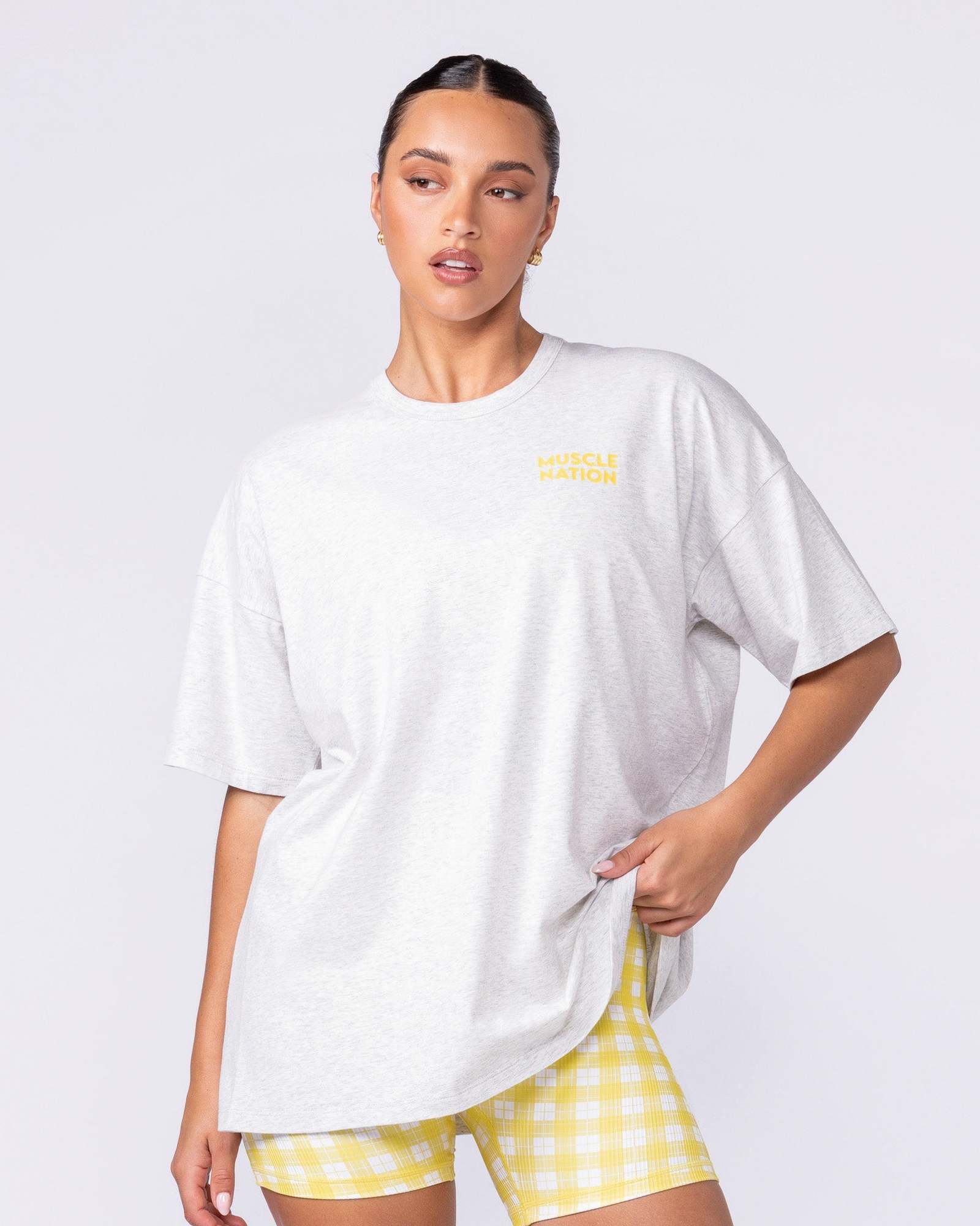 Lifestyle Club Oversized Tee - Snow Grey Marl