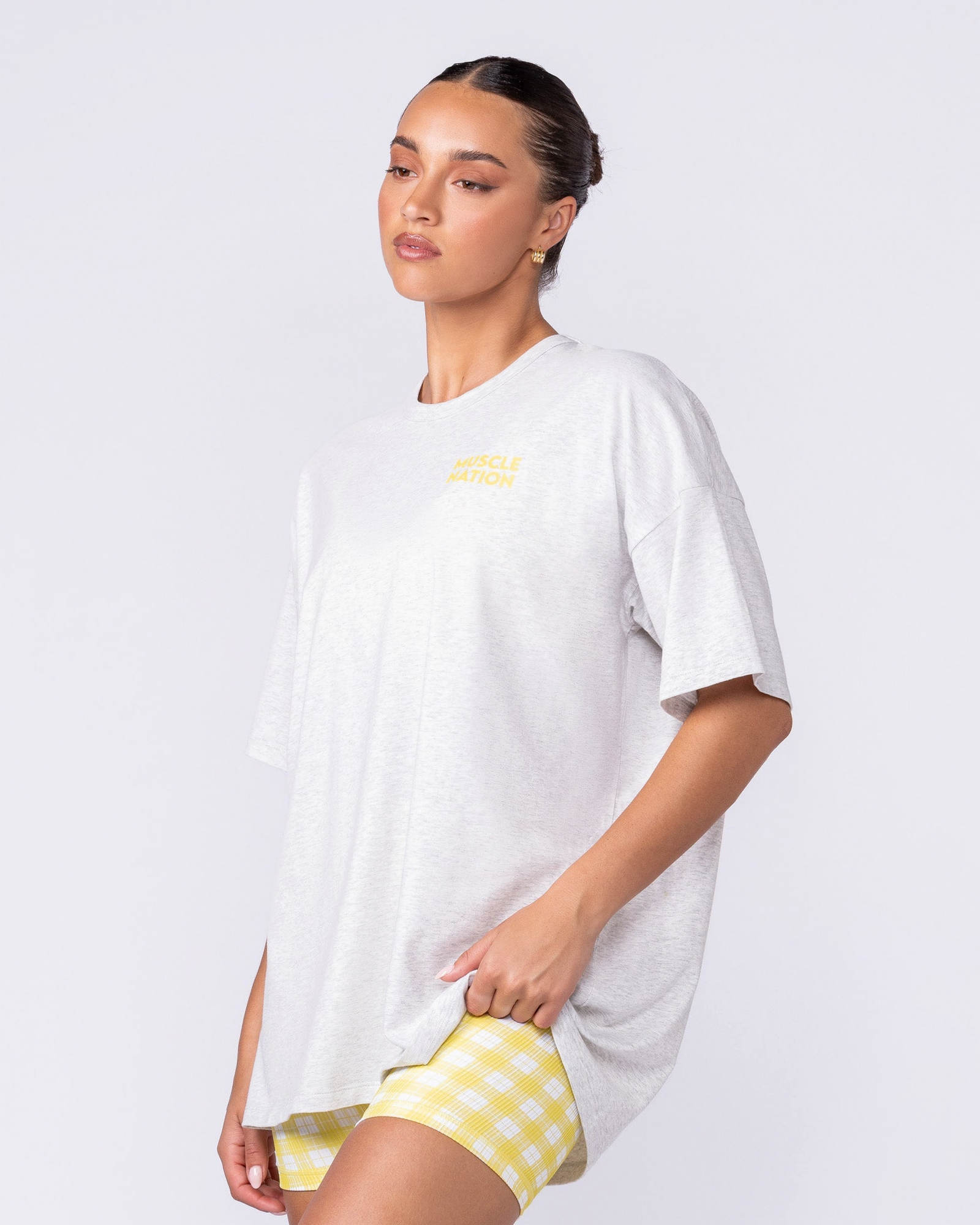 Lifestyle Club Oversized Tee - Snow Grey Marl