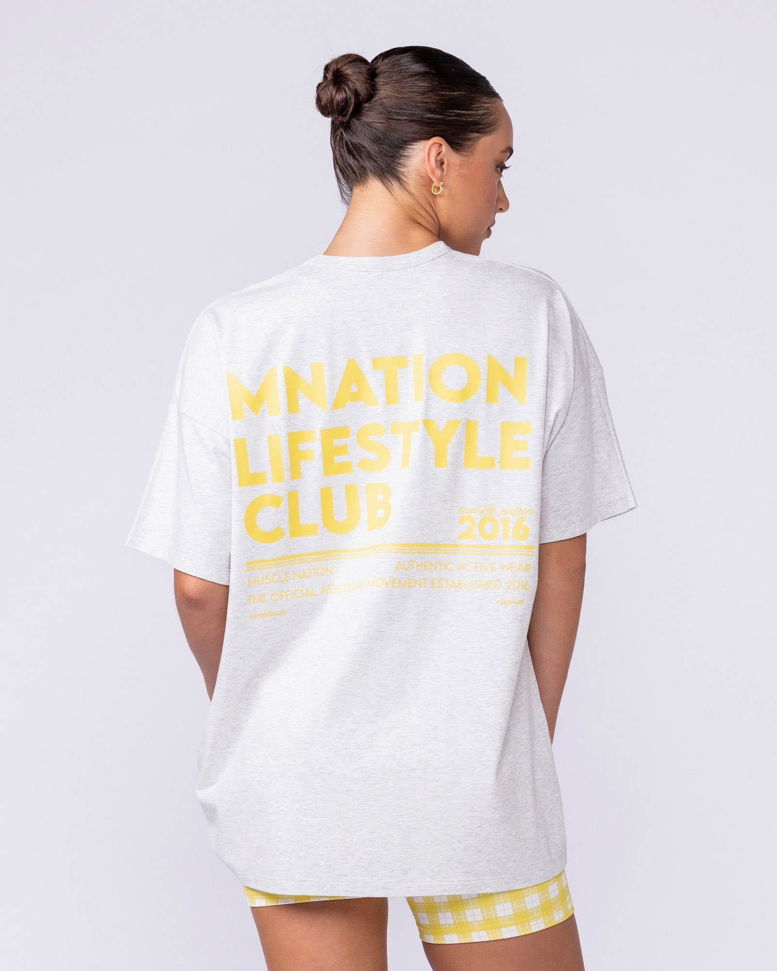 Lifestyle Club Oversized Tee - Snow Grey Marl