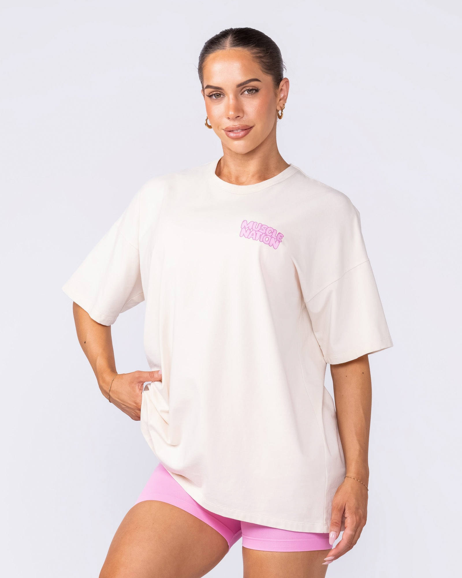 Lifting Club Oversized Tee - Dew / Pink