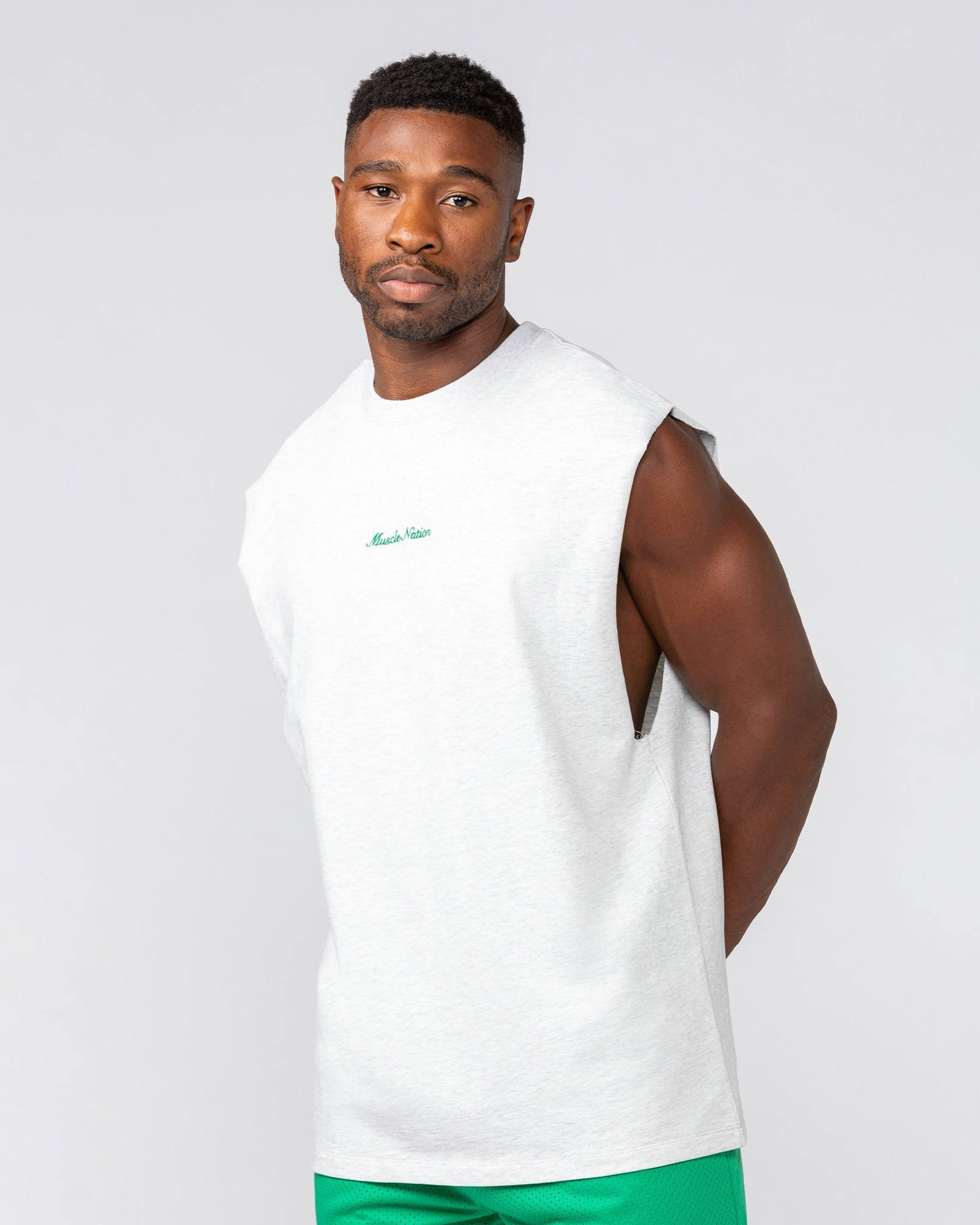 Loopback Muscle Tank - Snow Grey Marl