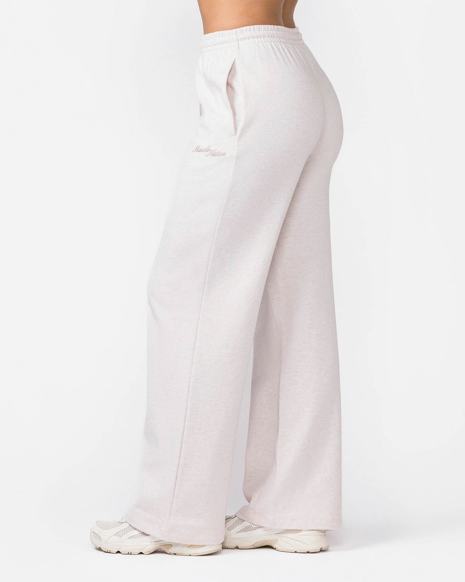Loopback Straight Leg Trackies - Dew Marl