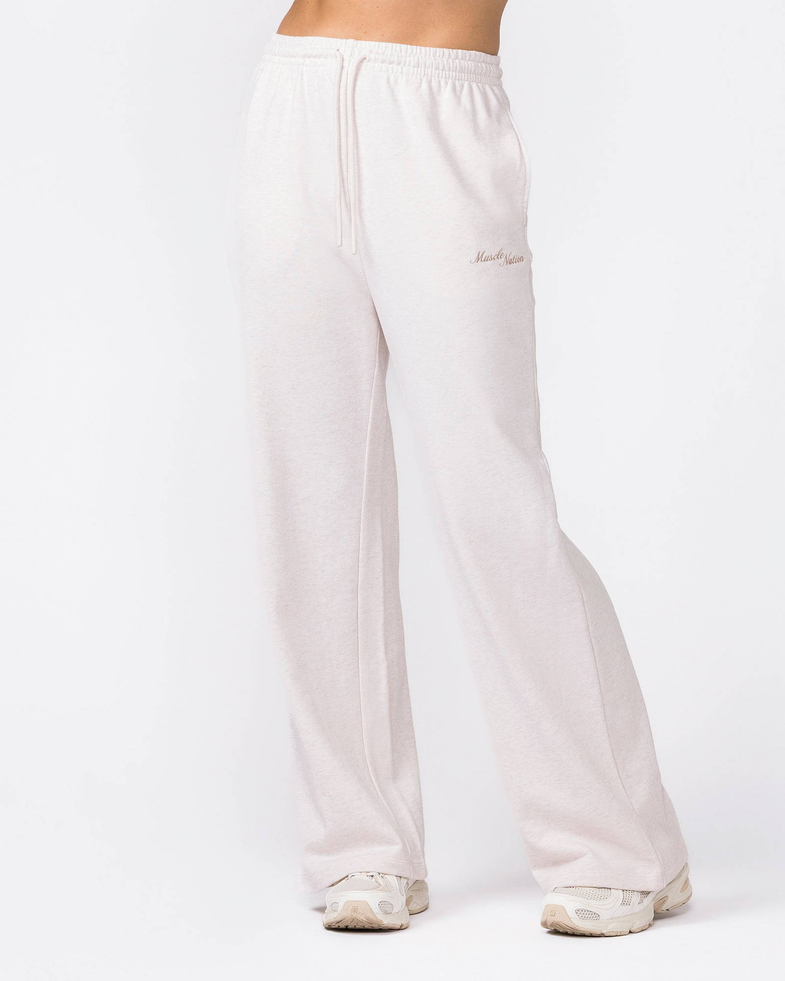 Loopback Straight Leg Trackies - Dew Marl