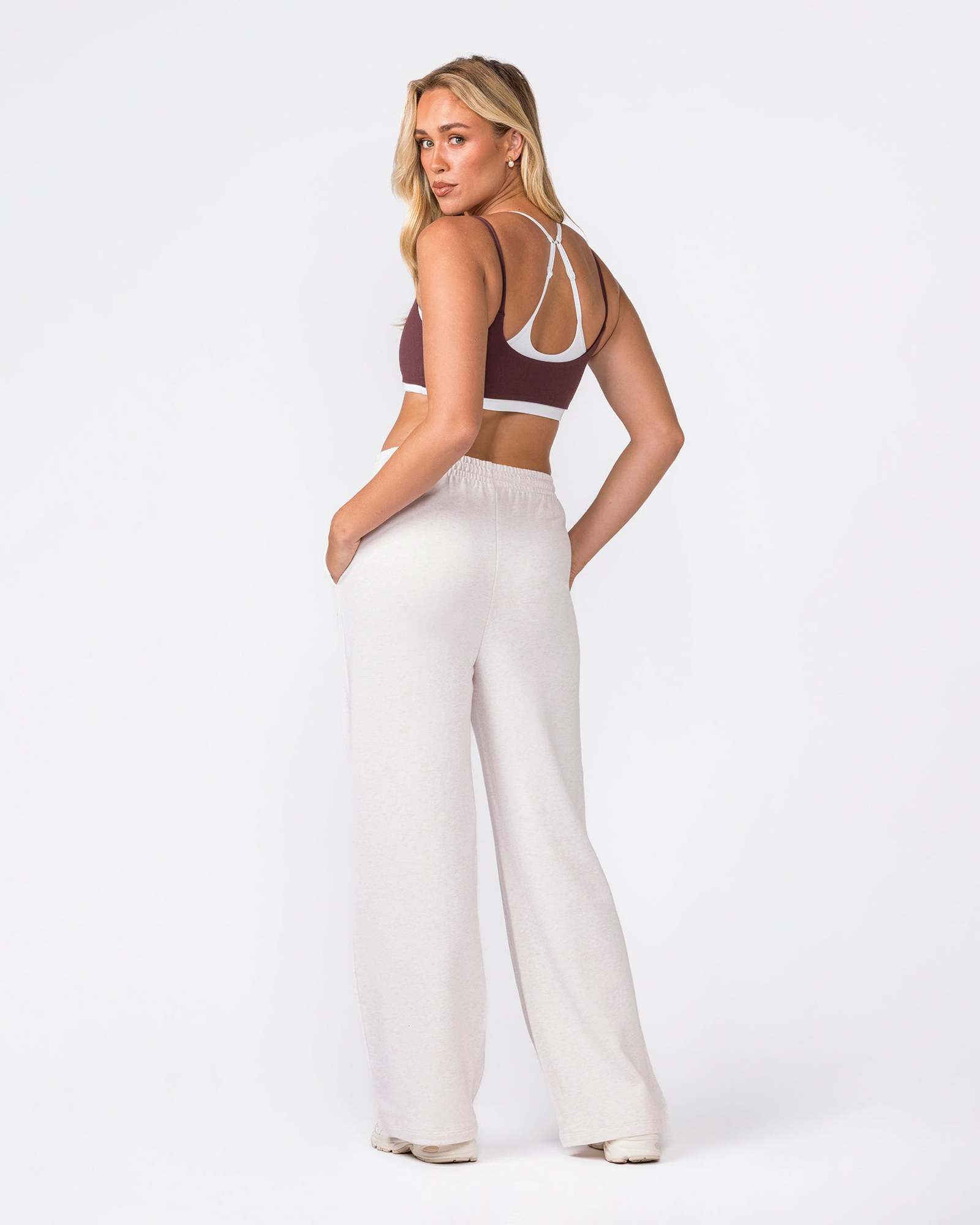 Loopback Straight Leg Trackies - Dew Marl