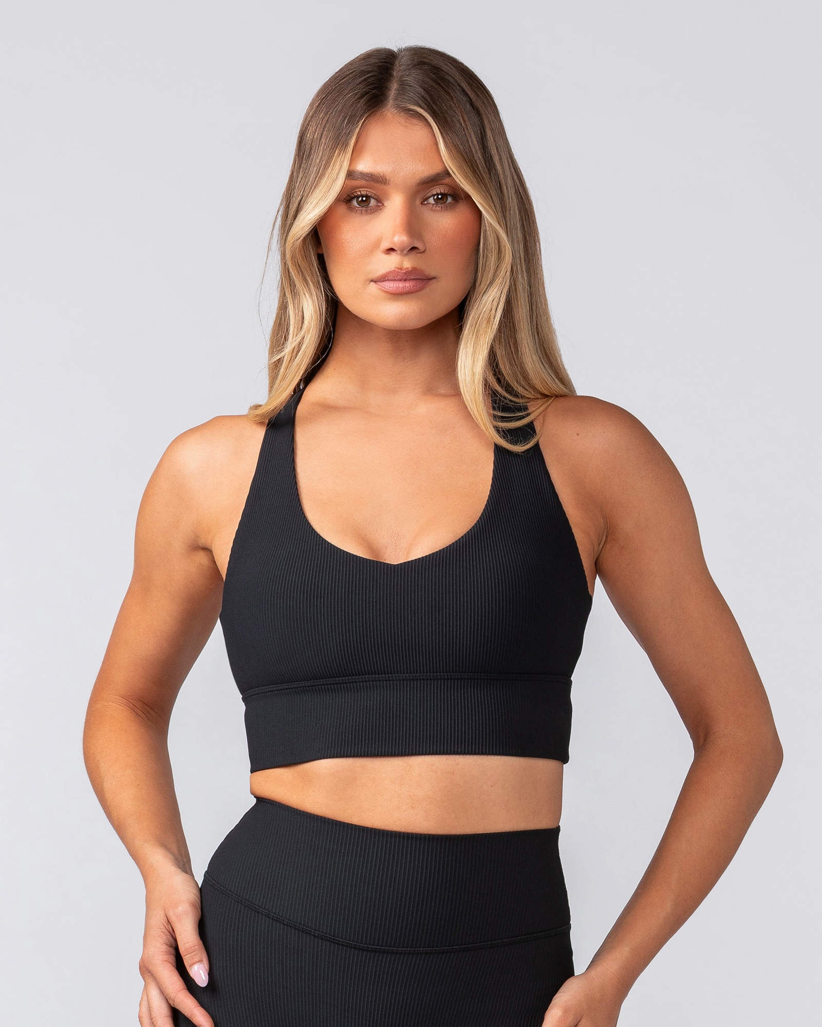 Lover Longline Rib Bra - Black