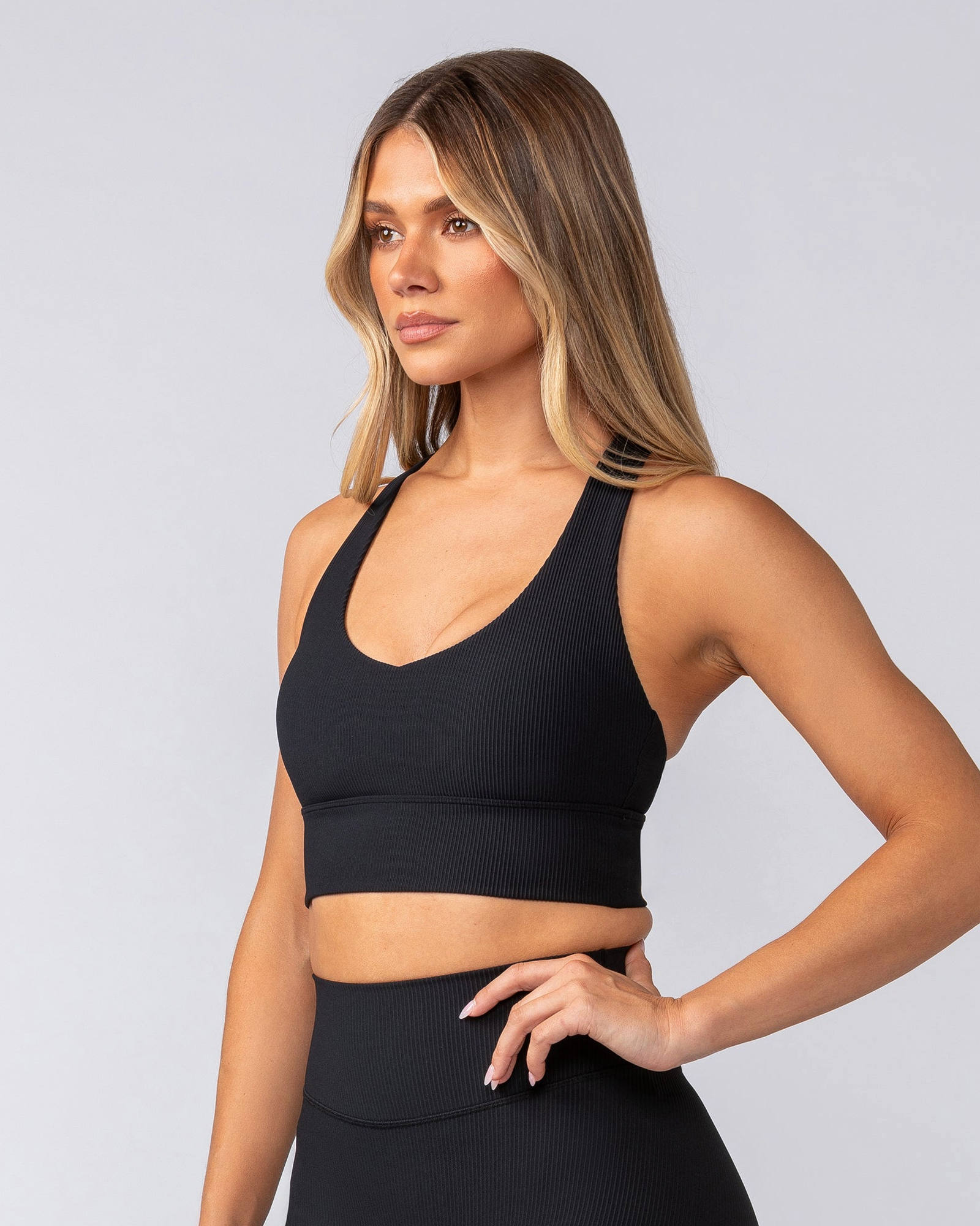 Lover Longline Rib Bra - Black
