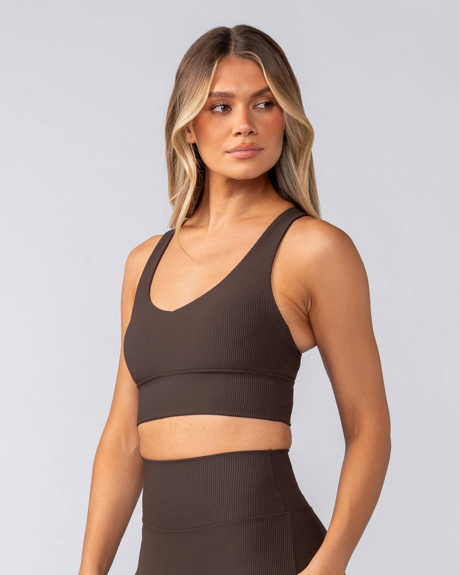 Lover Longline Rib Bra - Cocoa