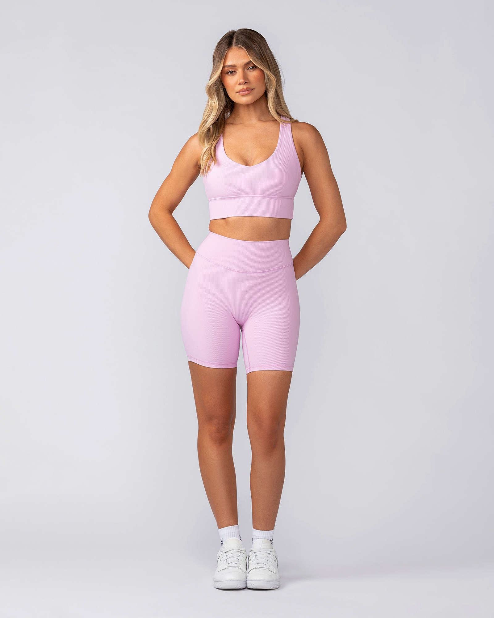 Lover Longline Rib Bra - Fairy Floss
