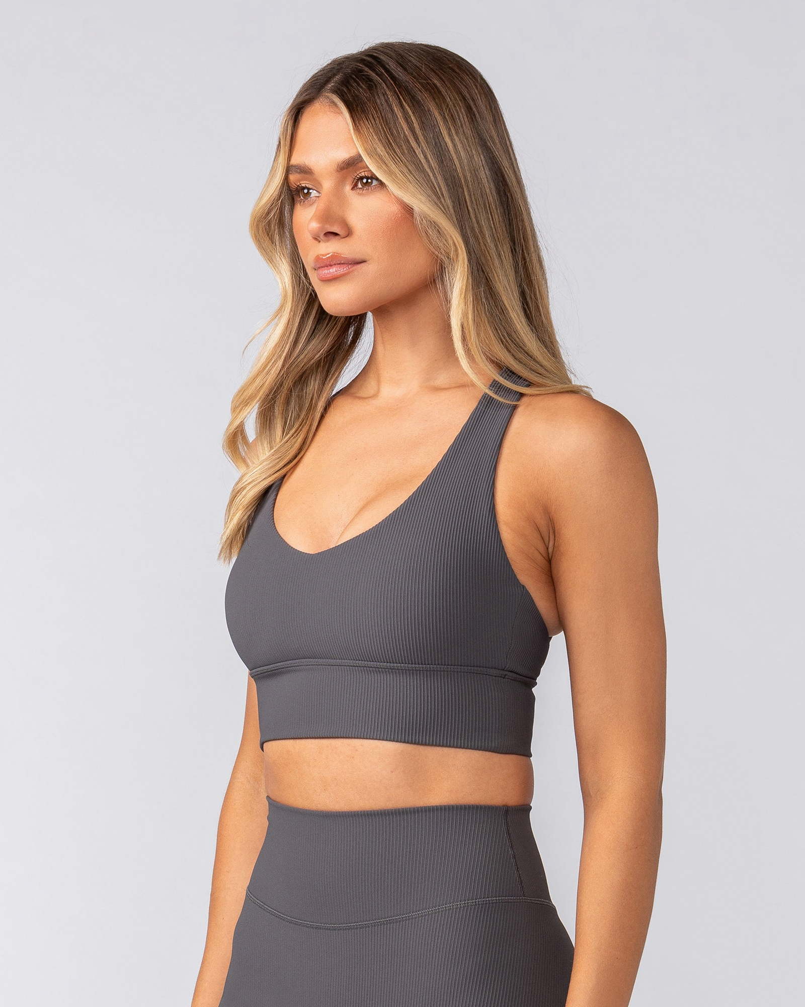 Lover Longline Rib Bra - Phantom
