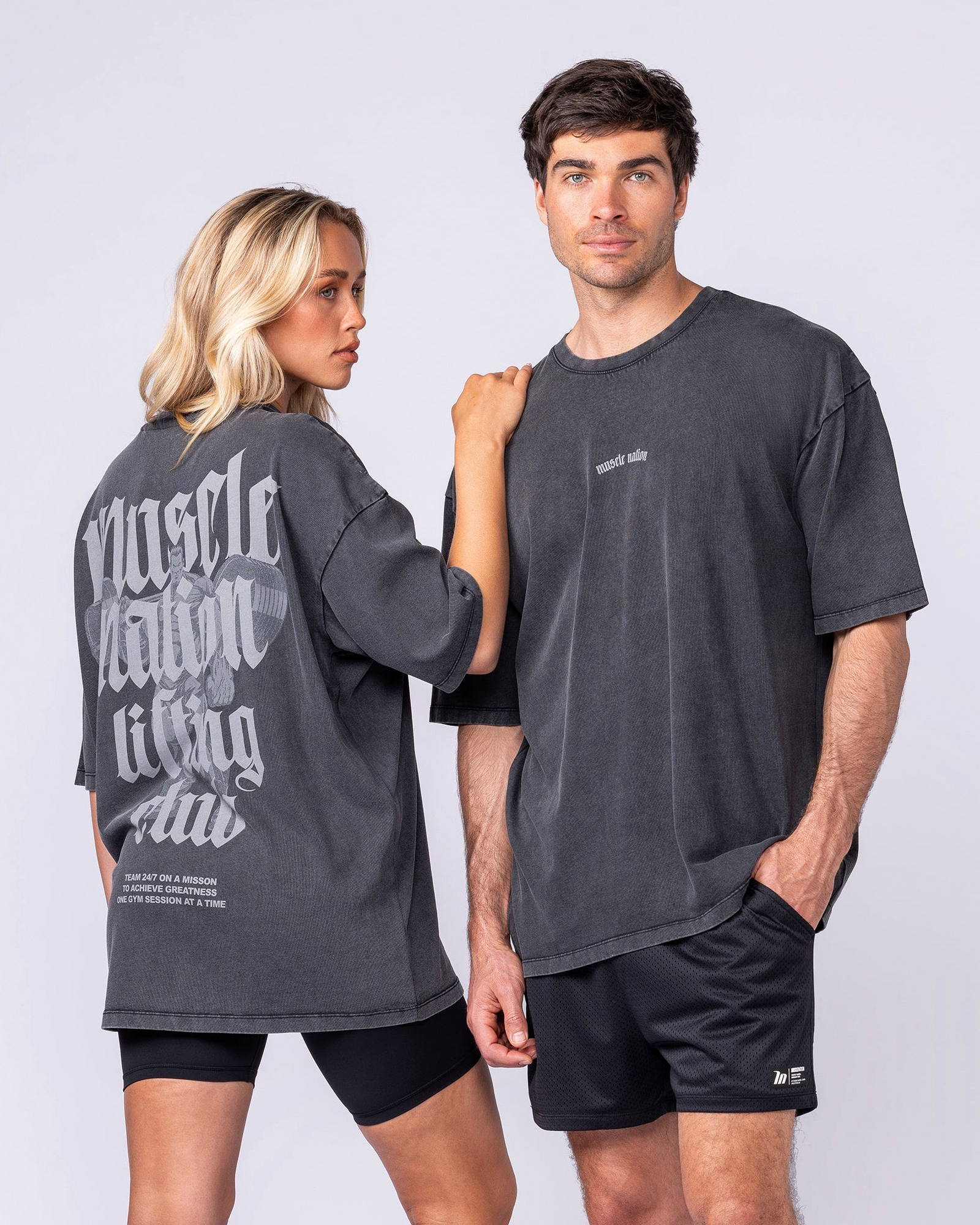 Lifting Club Oversized Vintage Tee - Washed Black