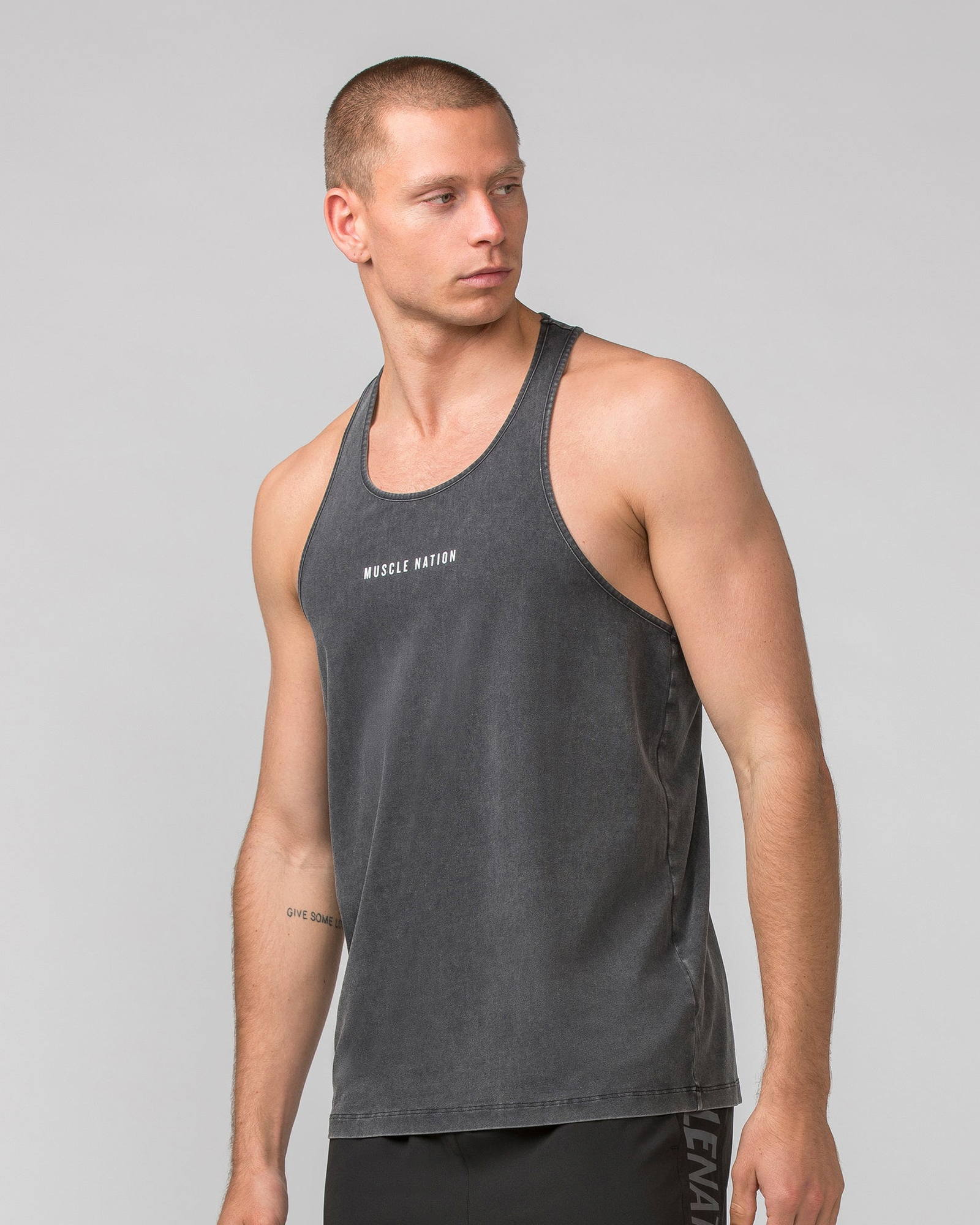 Infinite Y Back Singlet - Washed Black