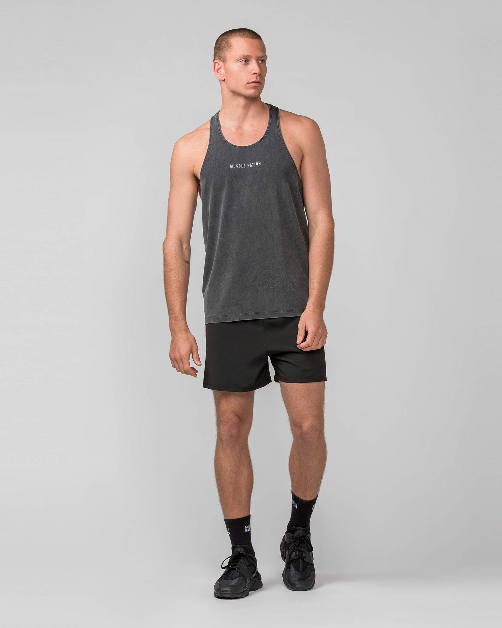 Infinite Y Back Singlet - Washed Black