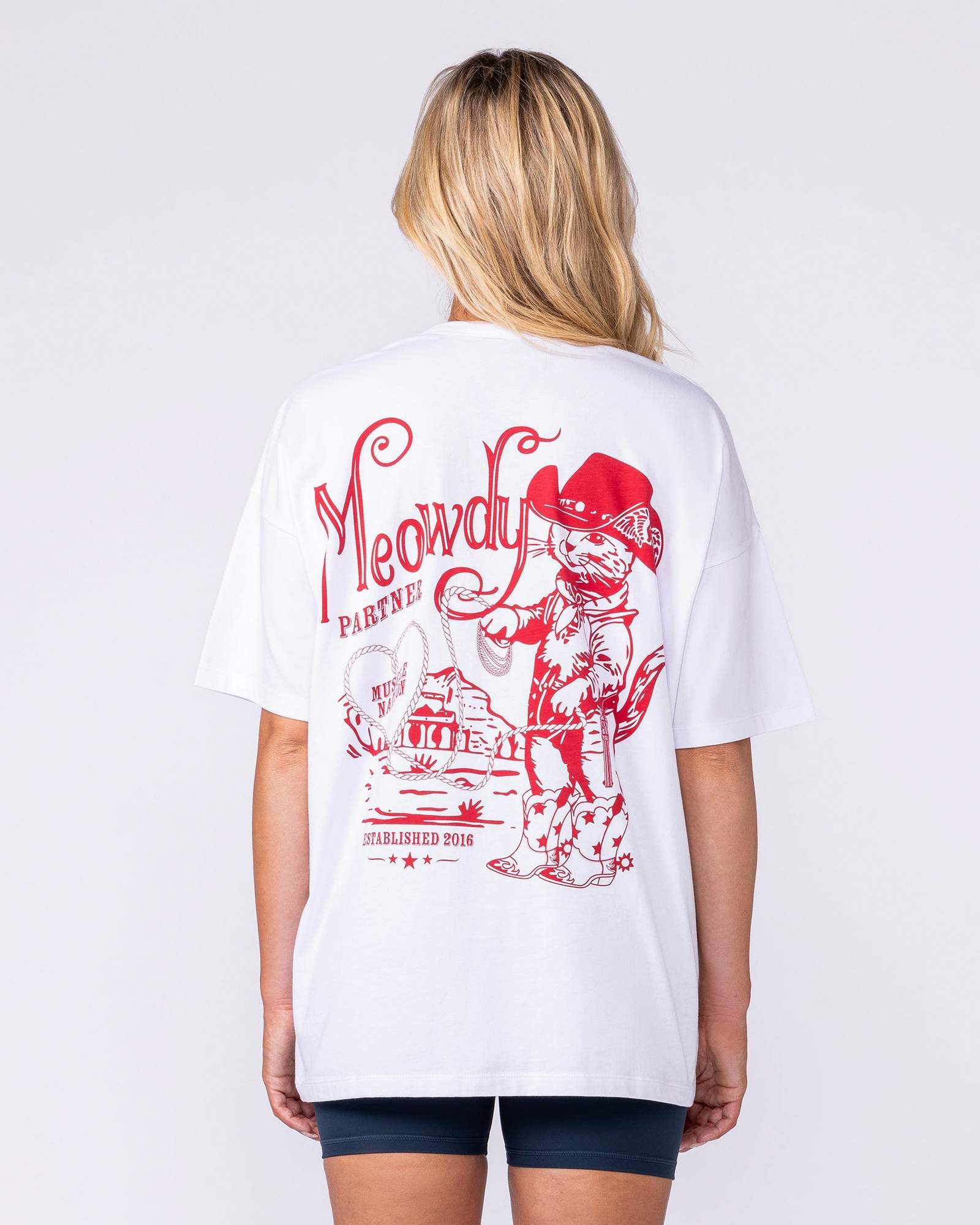 Meowdy Partner Oversized Tee - White