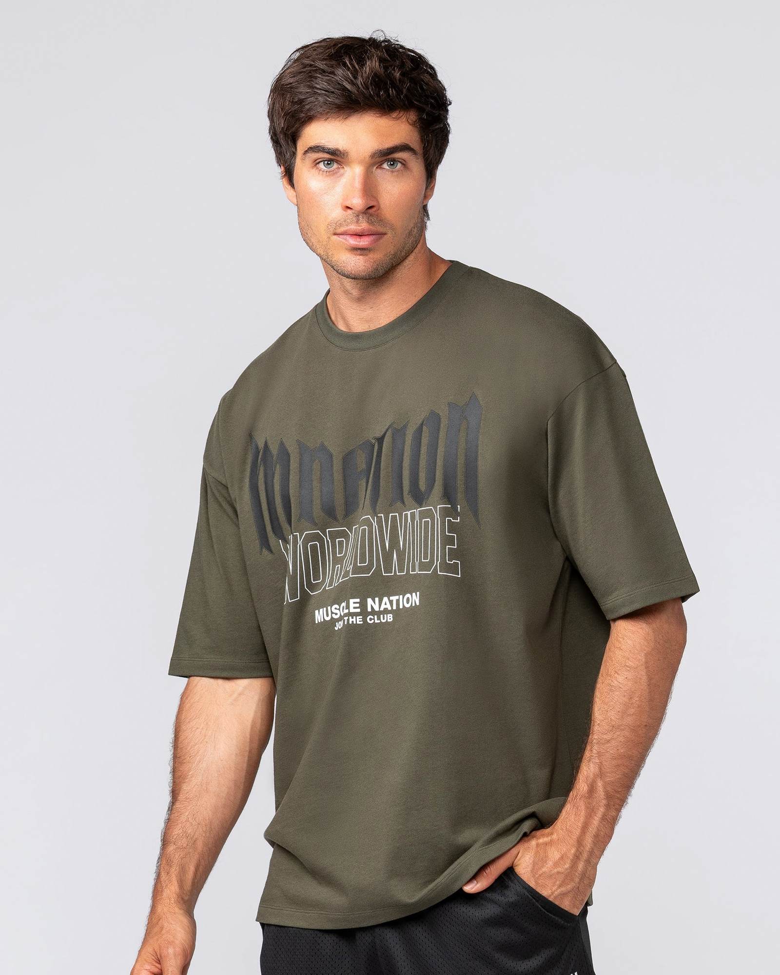 Metal Oversized Tee - Dark Khaki