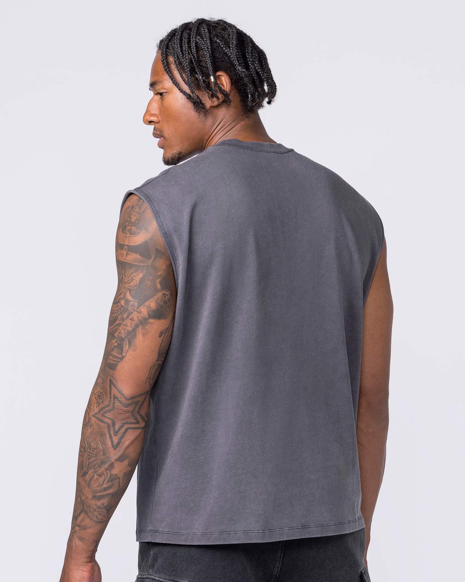 Metalcore Vintage Boxy Muscle Tank - Washed Dark Tornado