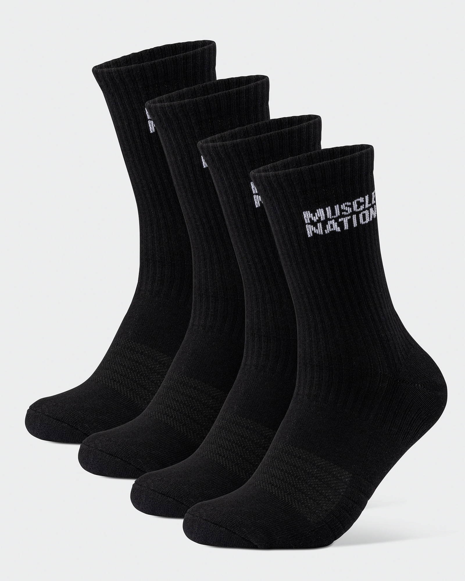Mens Essential Crew Socks (2x Pack) - Black