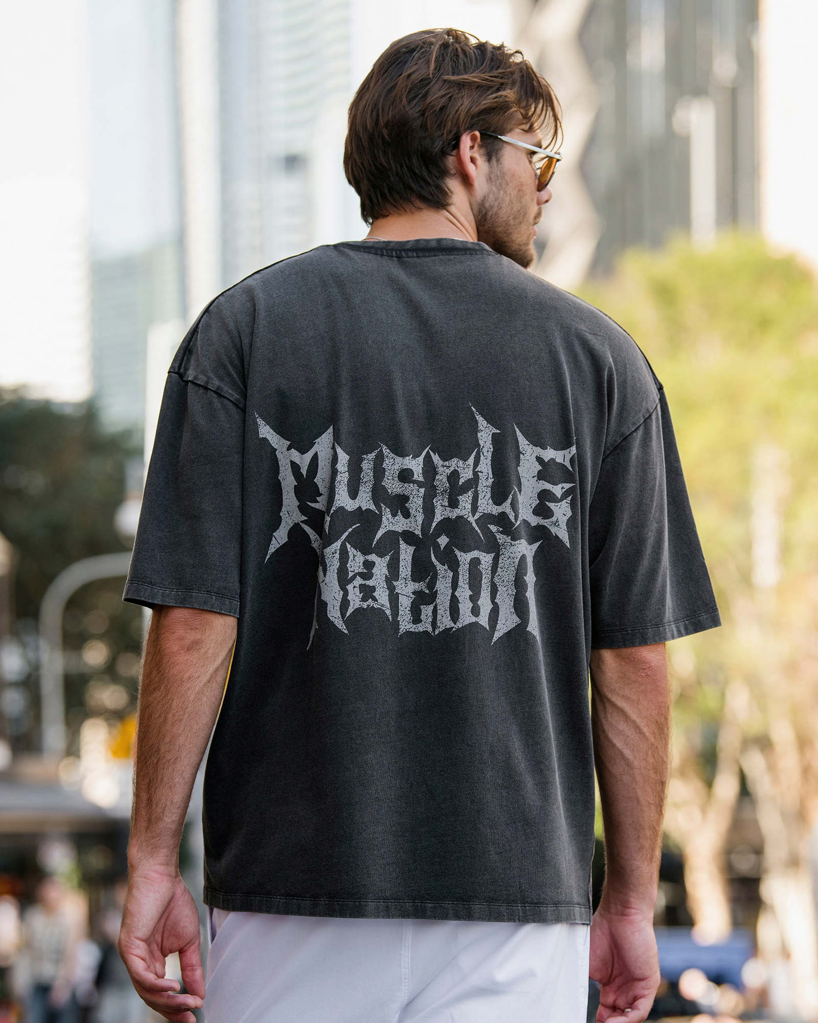 Metal Oversized Vintage Tee - Washed Black