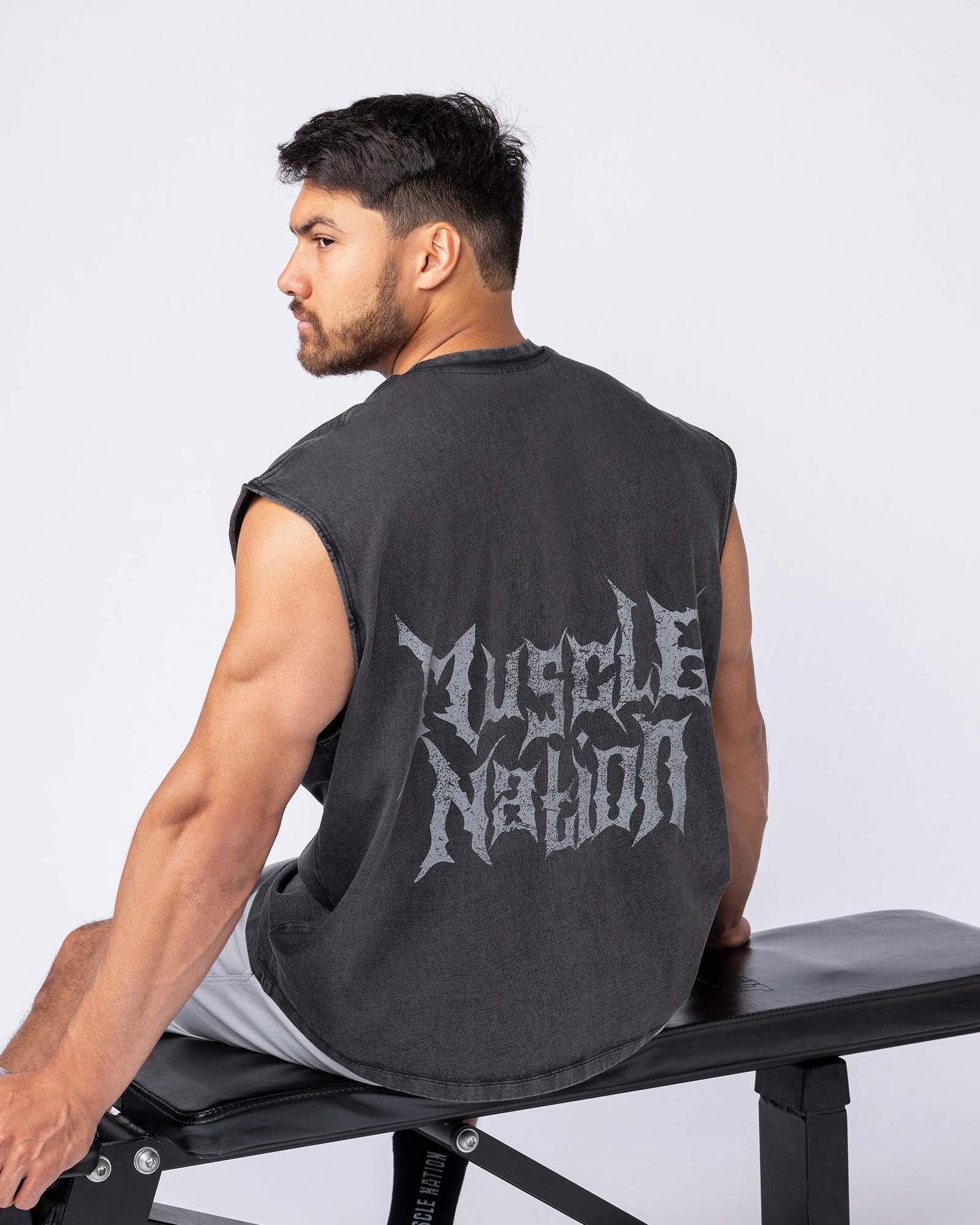 Metal Vintage Boxy Muscle Tank - Washed Black