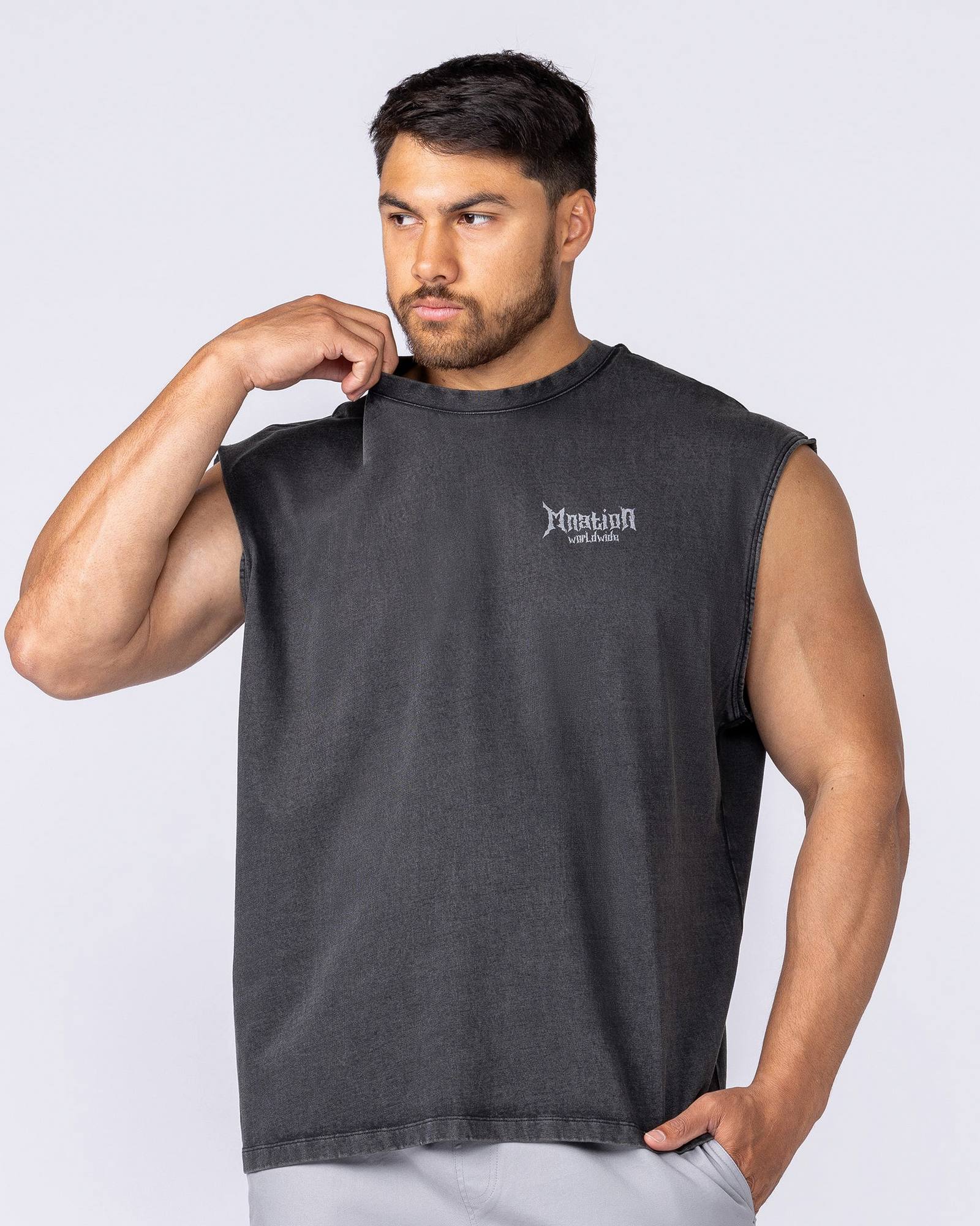 Metal Vintage Boxy Muscle Tank - Washed Black