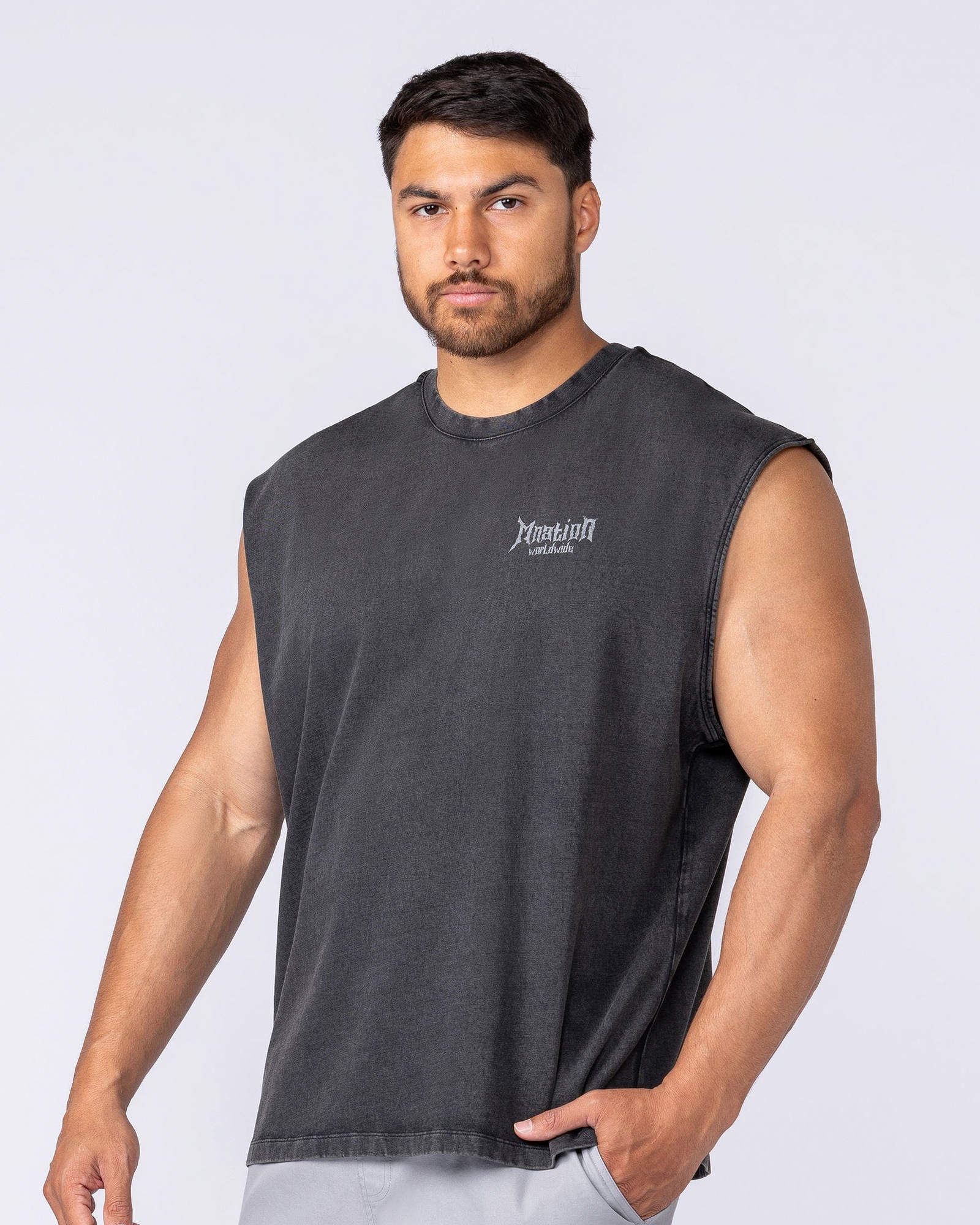 Metal Vintage Boxy Muscle Tank - Washed Black