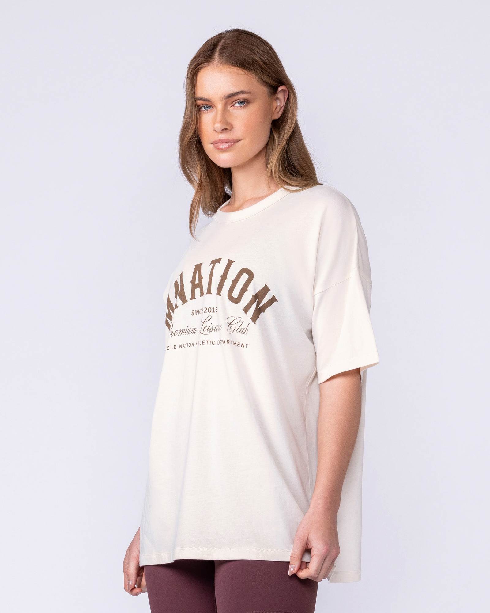 MN Saloon Oversized Tee - Travertine