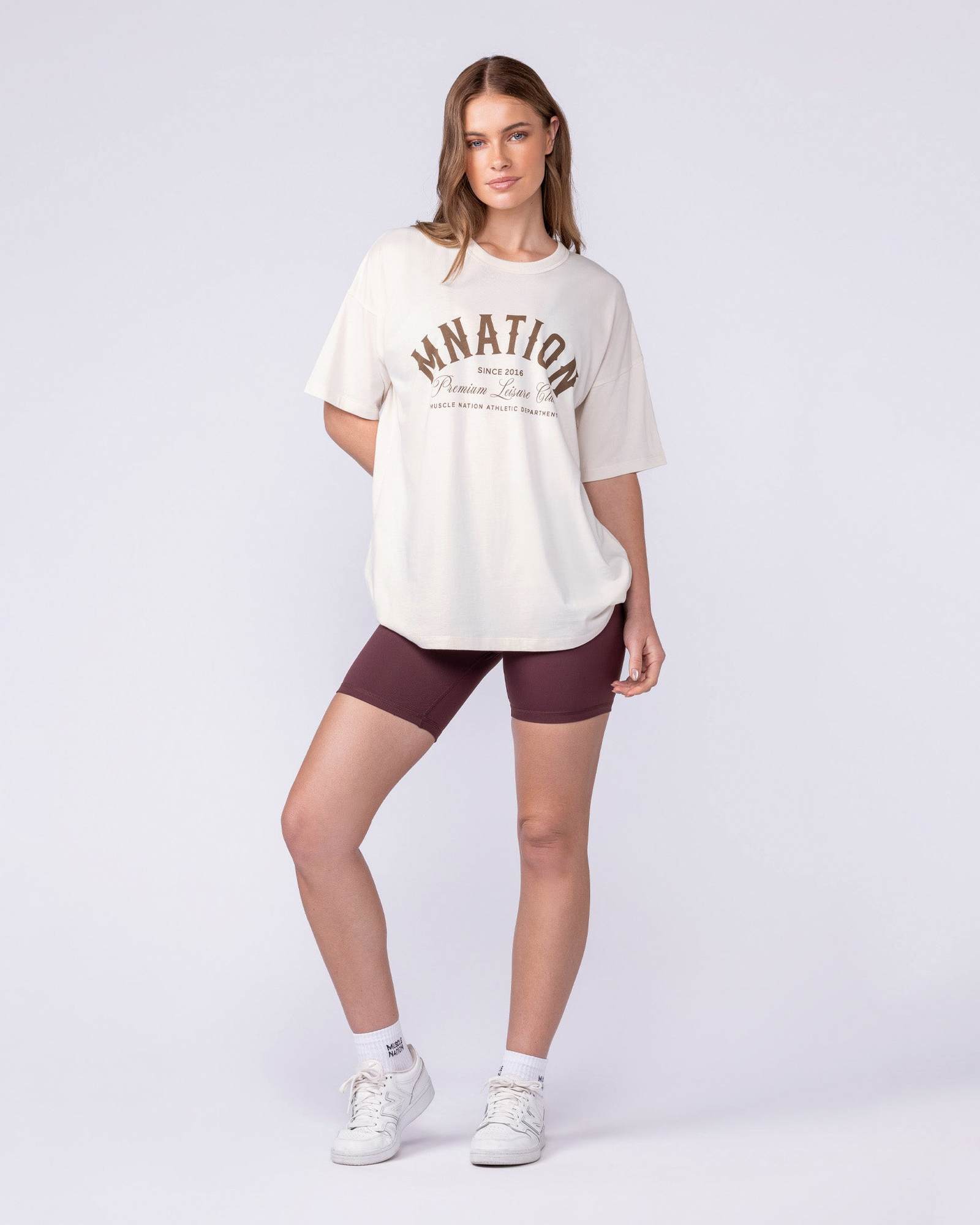 MN Saloon Oversized Tee - Travertine