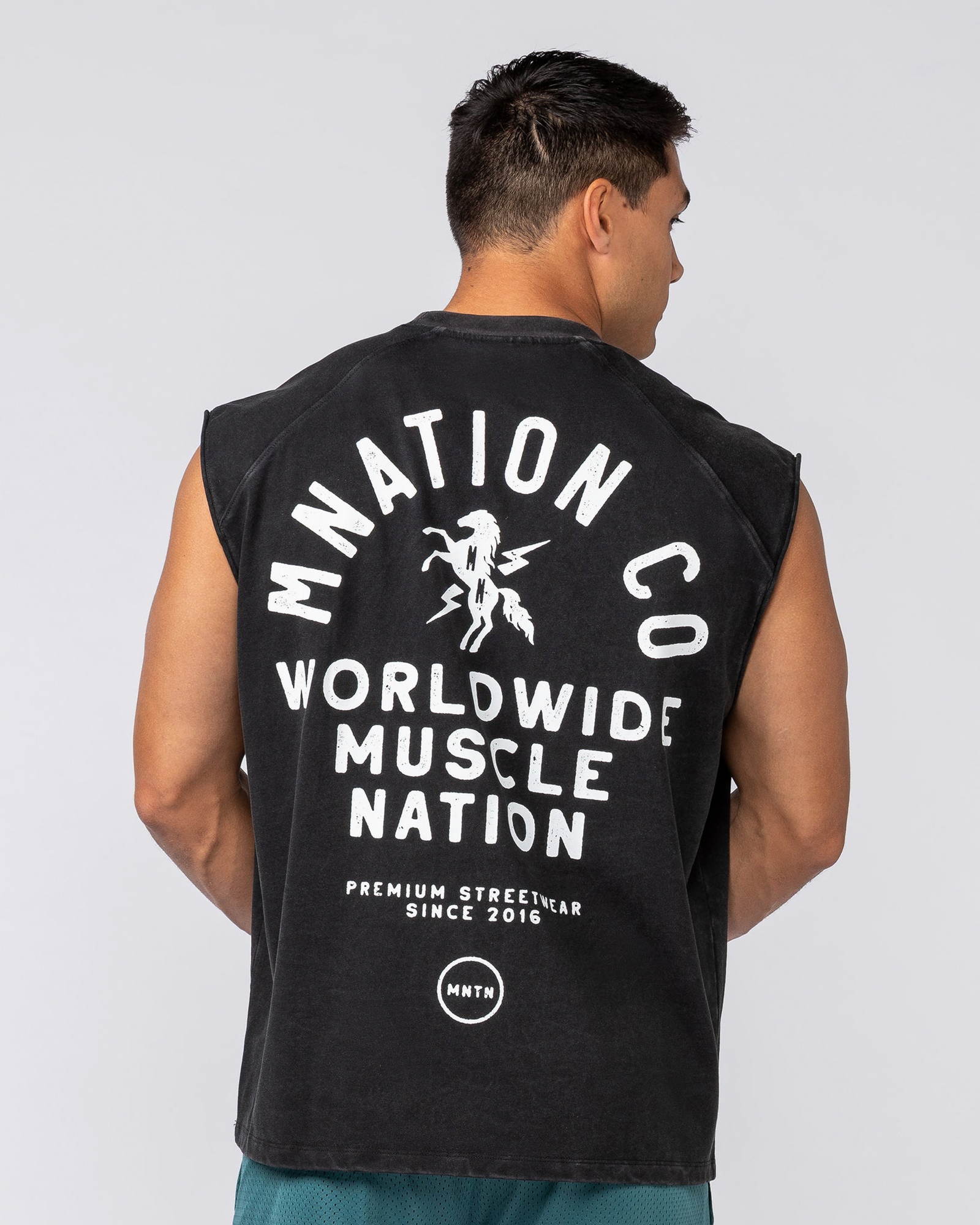 MNation Co Vintage Boxy Muscle Tank - Washed Black
