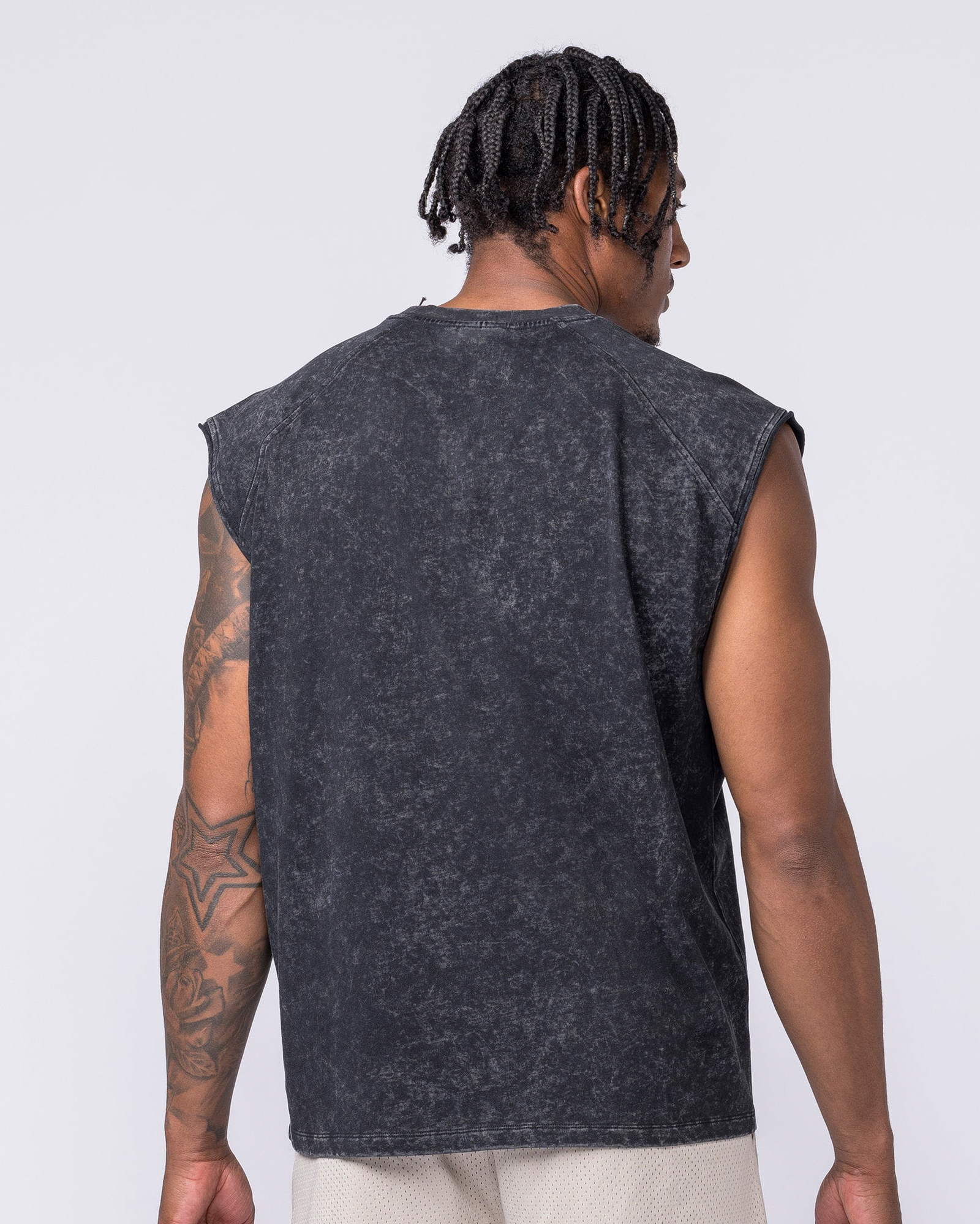 Night Rider Vintage Boxy Muscle Tank - Washed Black