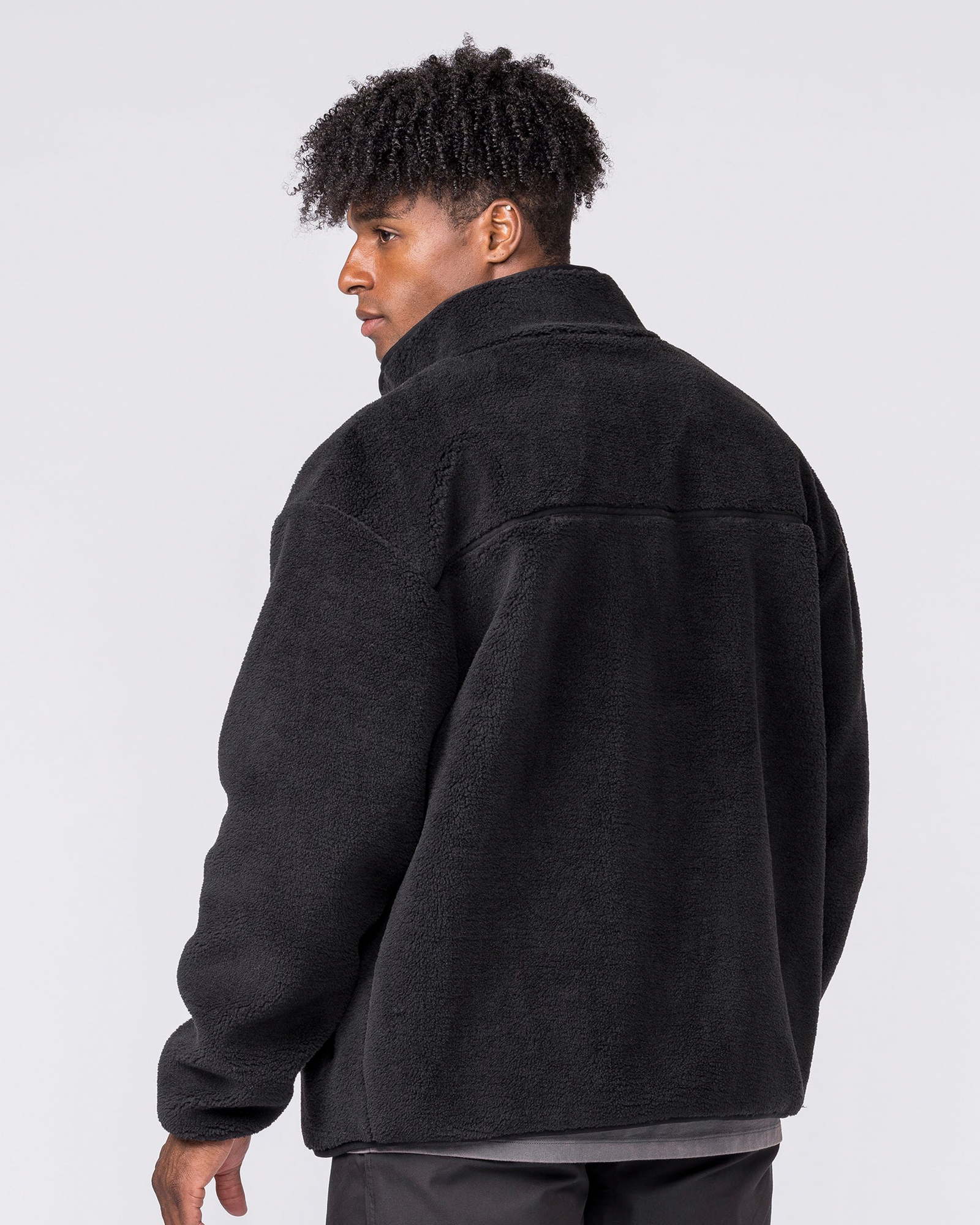 Nomad Sherpa Zip Through Jacket - Black