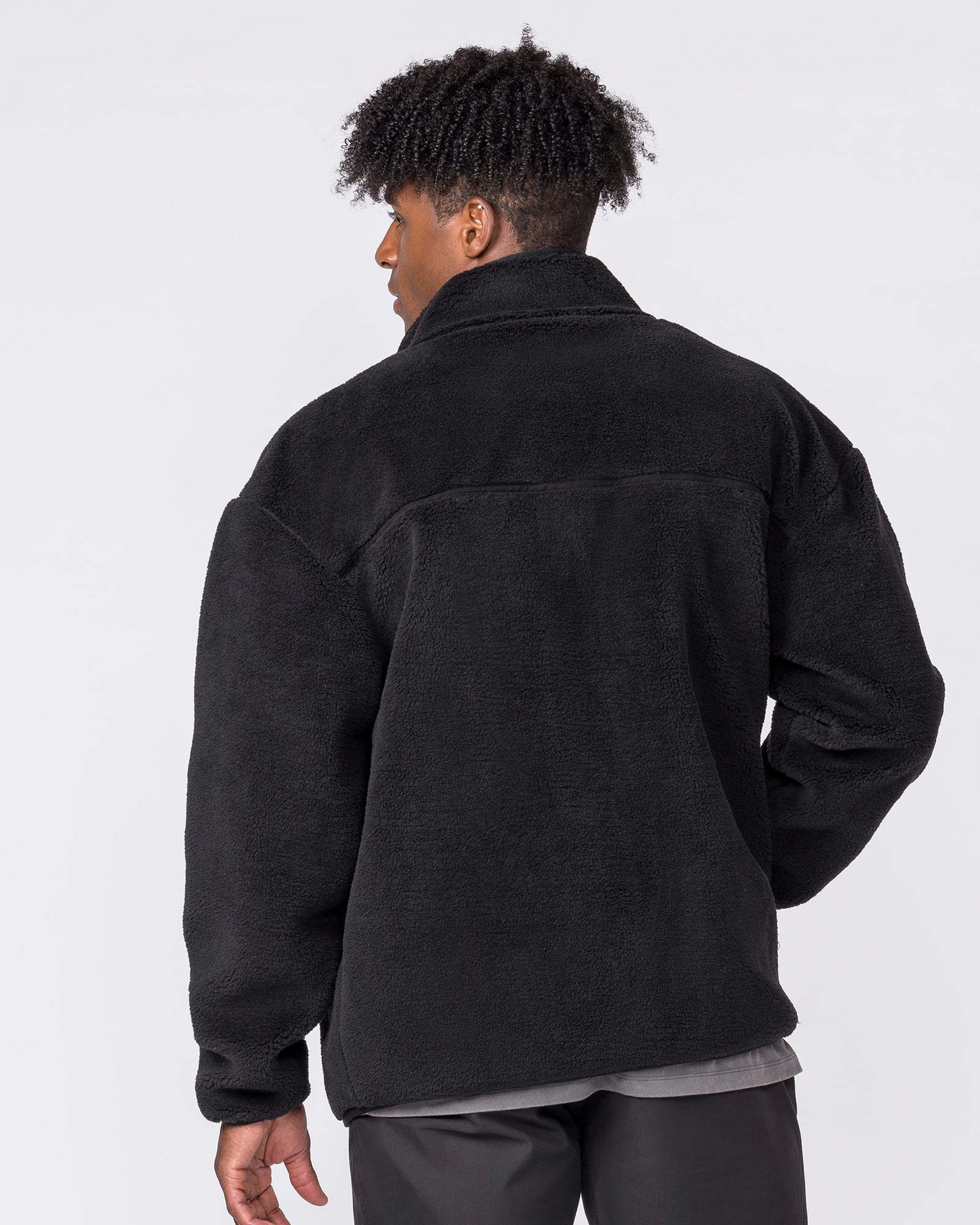 Nomad Sherpa Zip Through Jacket - Black