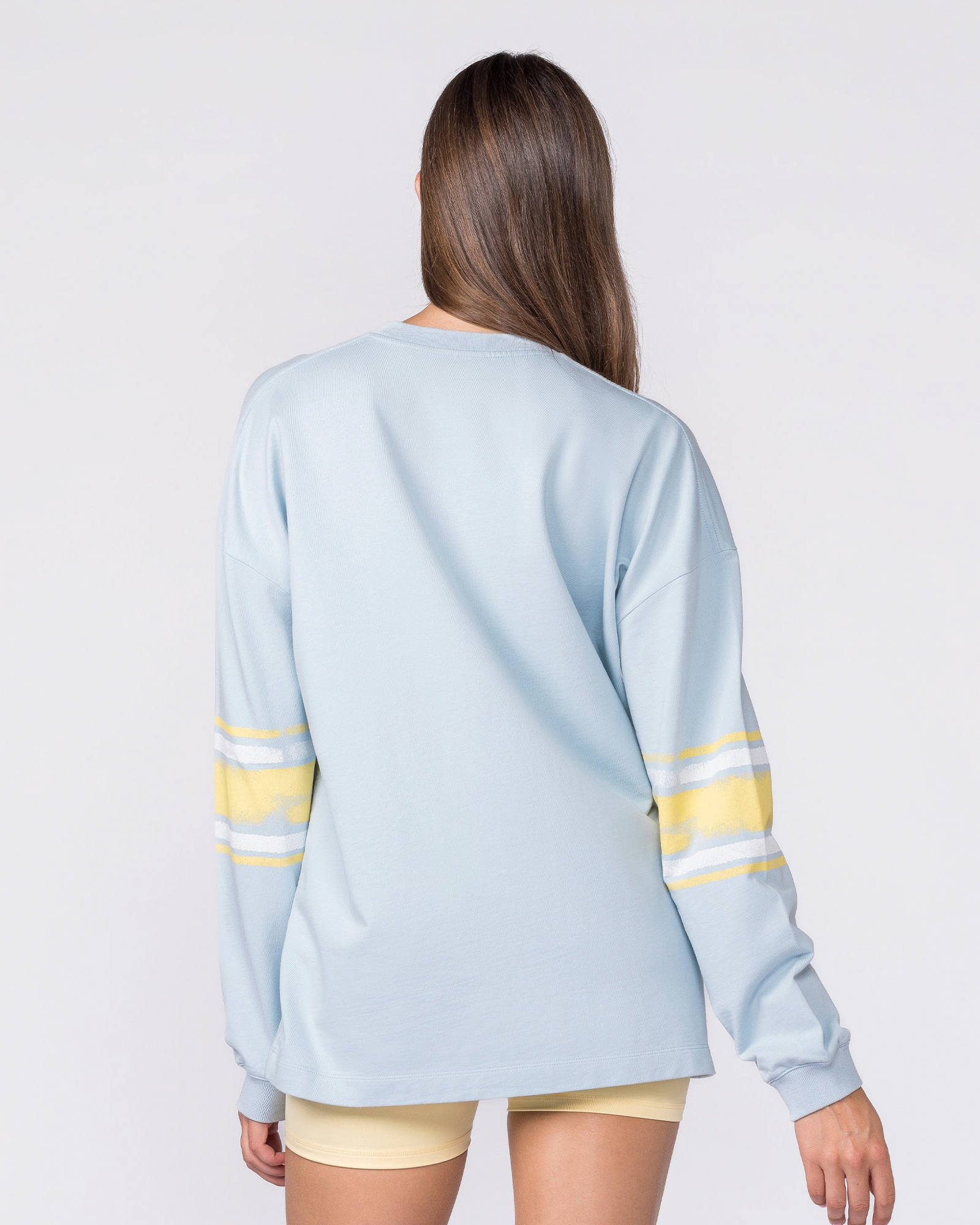 Numero Loopback Oversized Long Sleeve Top - Blue Bell