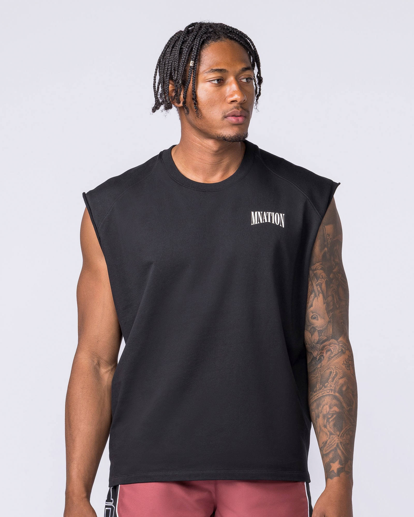 Off Duty Boxy Muscle Tank - Black