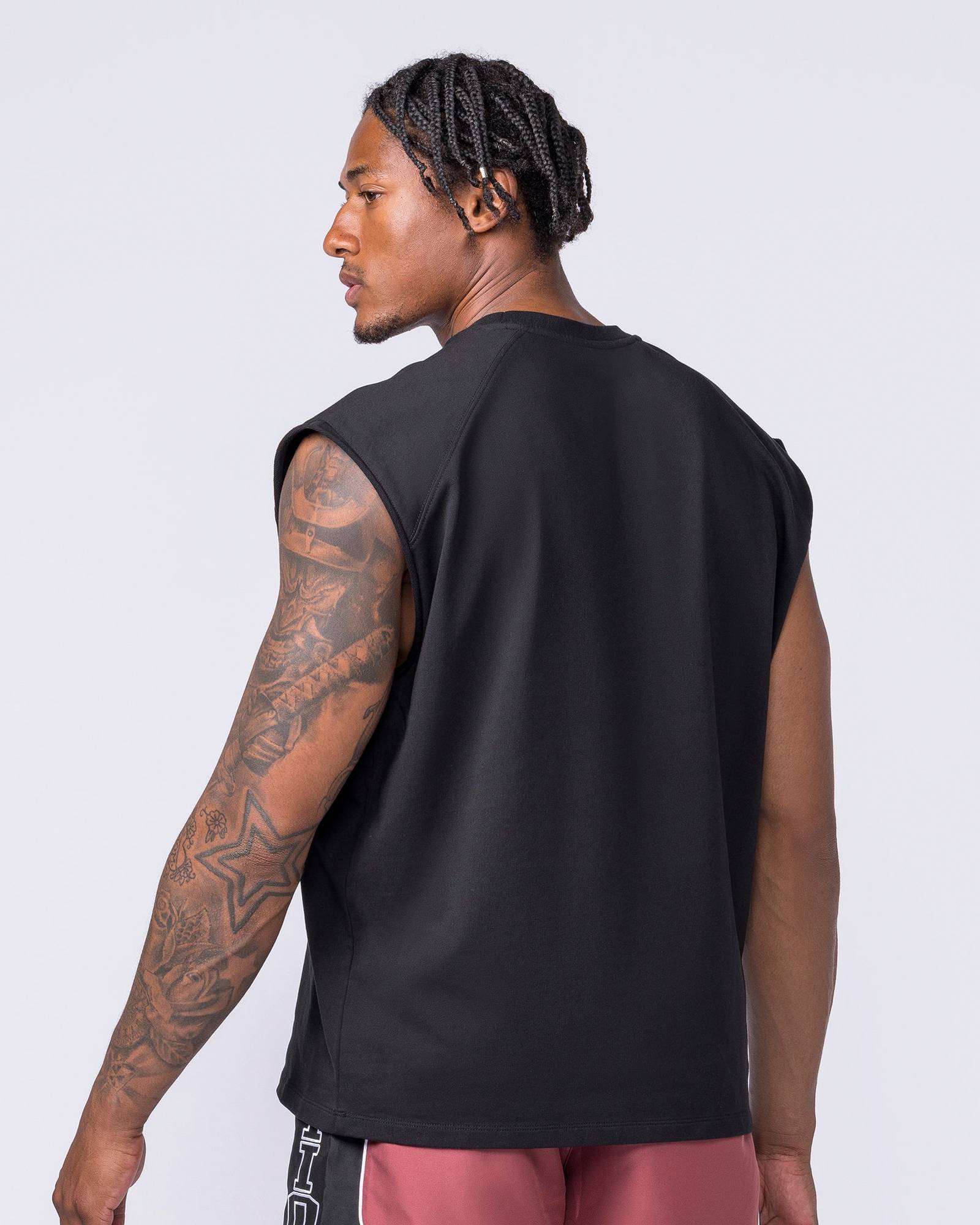 Off Duty Boxy Muscle Tank - Black