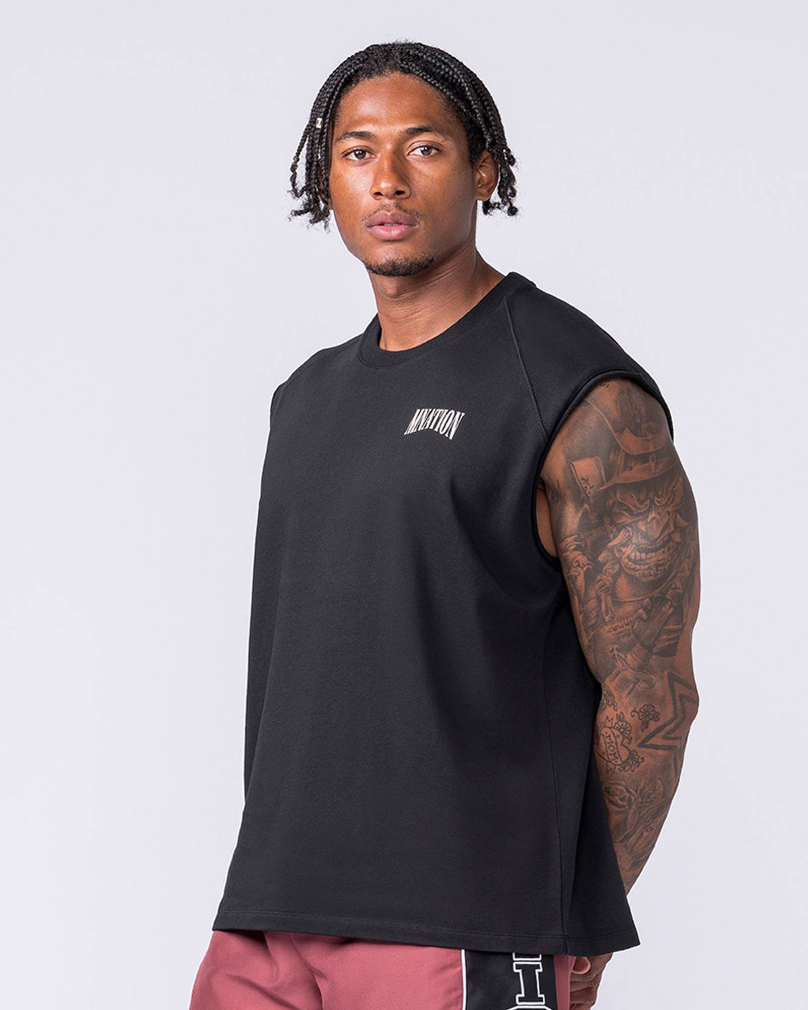 Off Duty Boxy Muscle Tank - Black