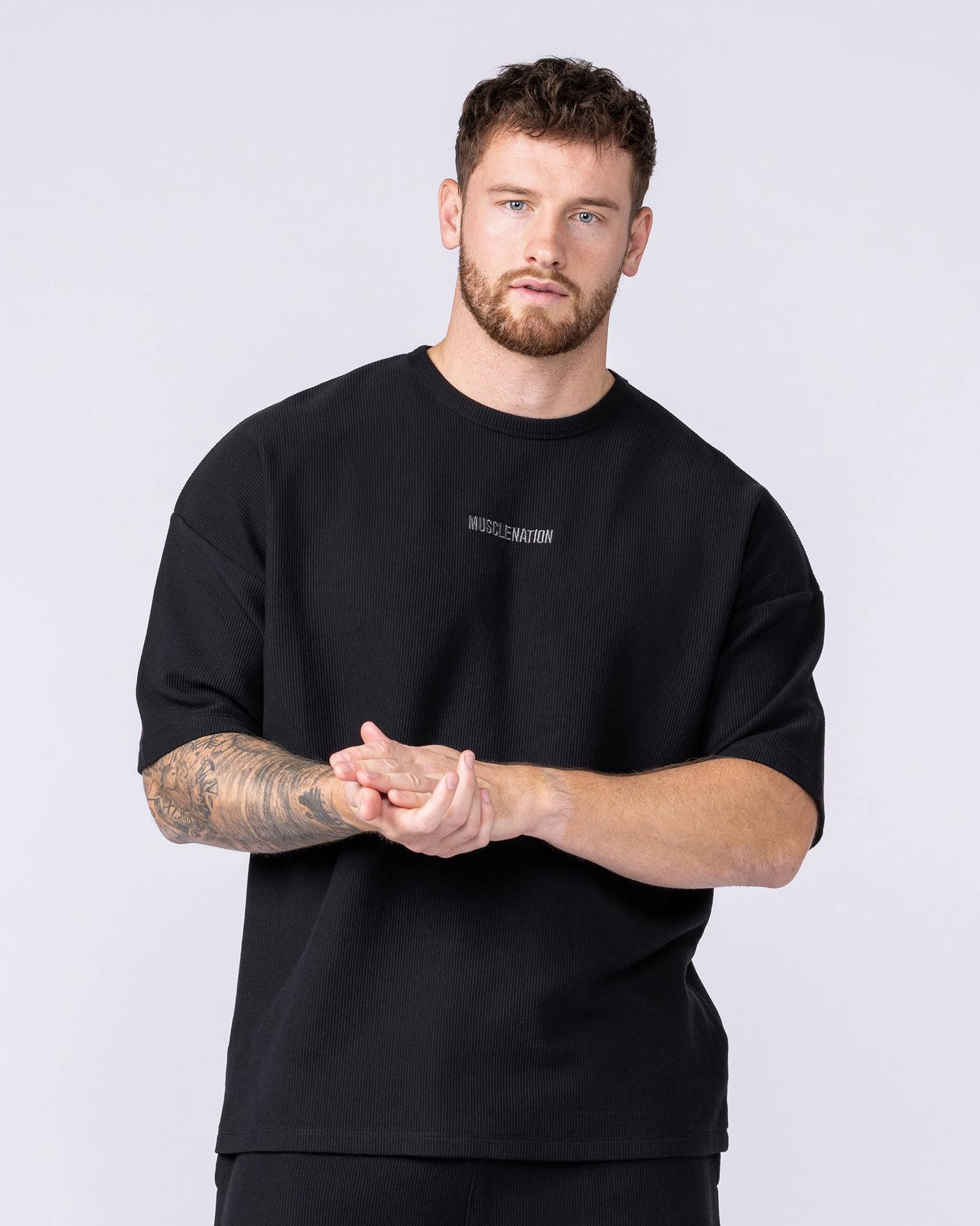 Oversized Jersey Tee - Black