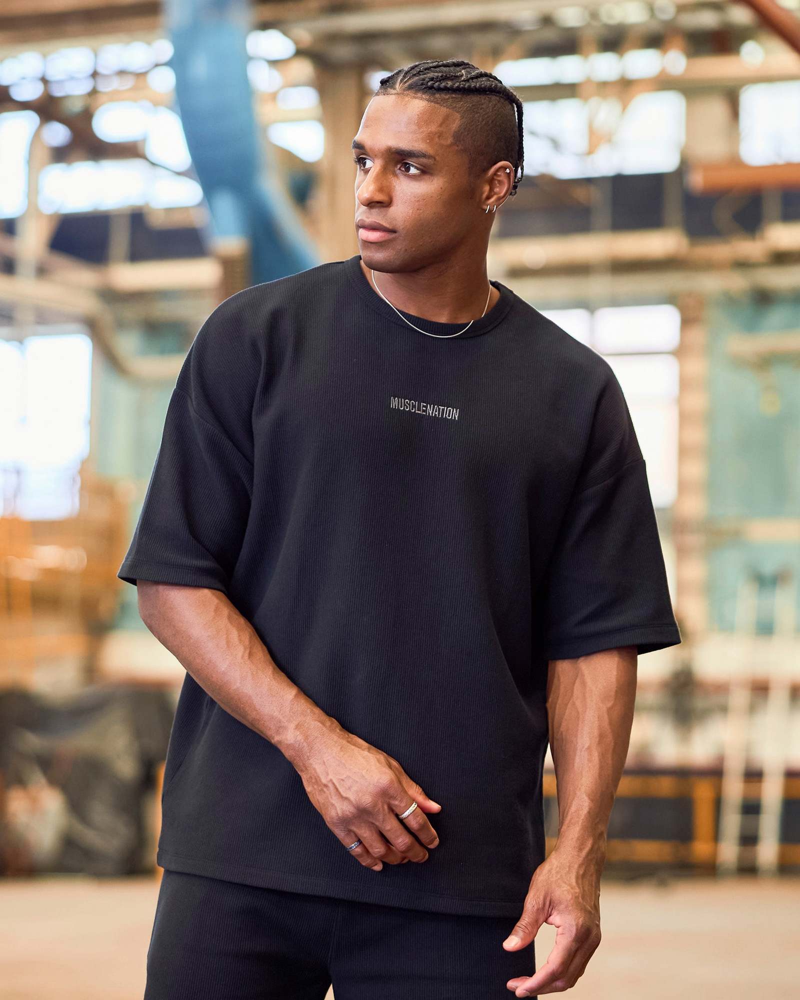 Oversized Jersey Tee - Black