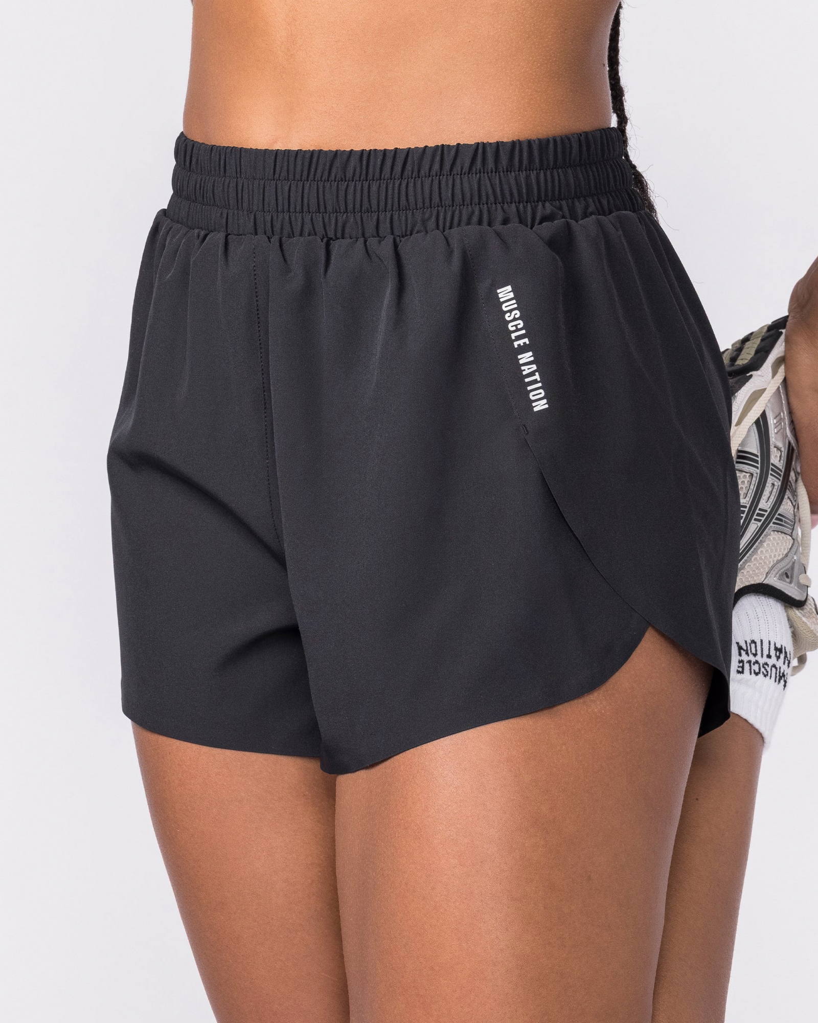 Waisted Run Shorts - Black