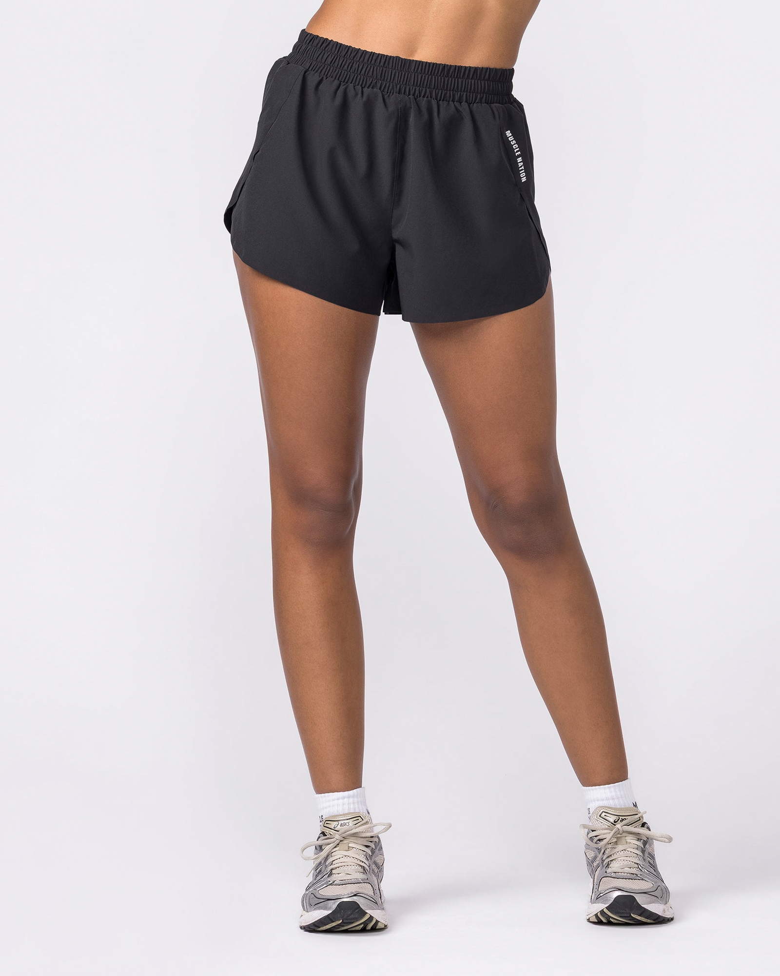 Pace 3" High-Waisted Run Shorts - Black