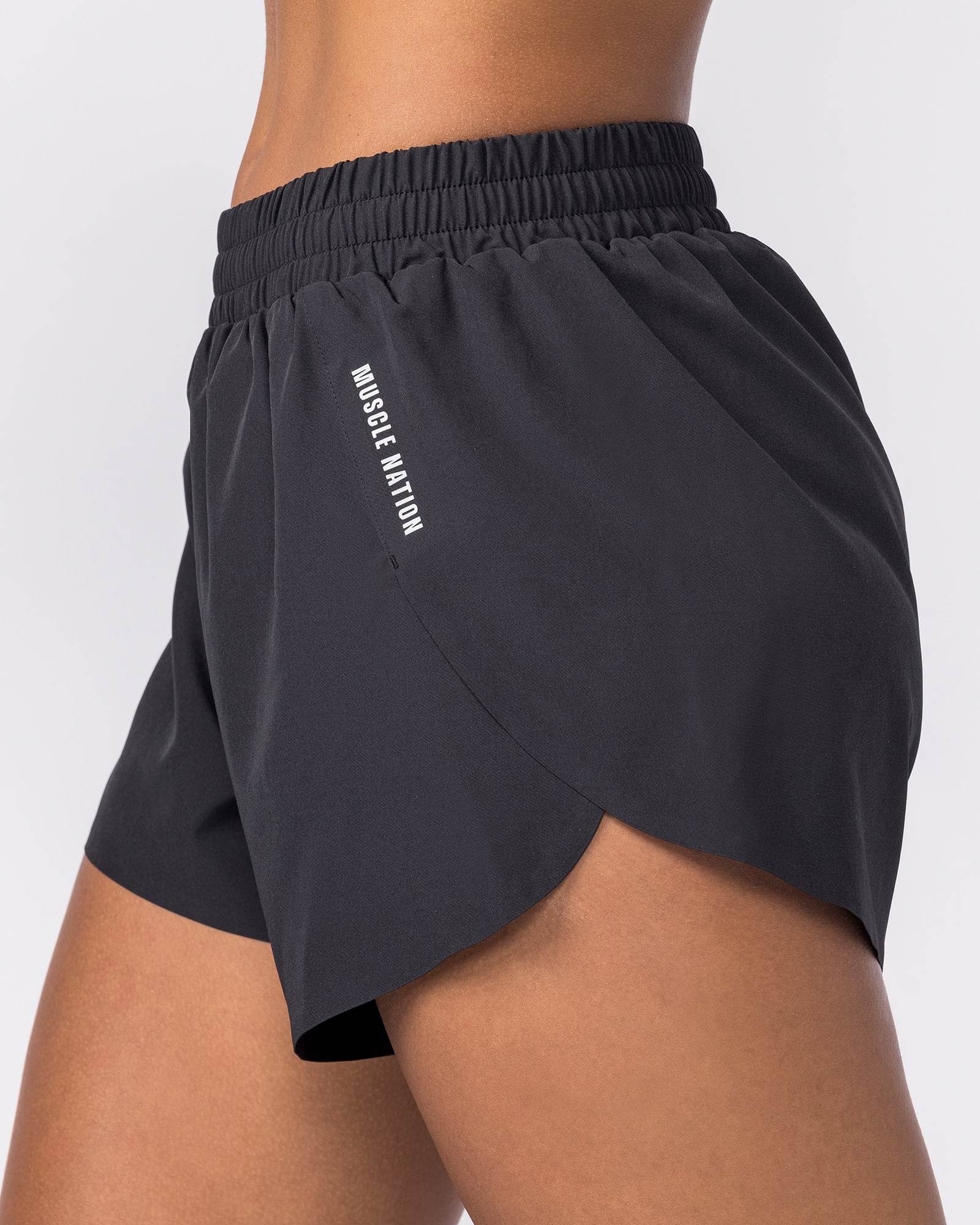 Pace 3" High-Waisted Run Shorts - Black