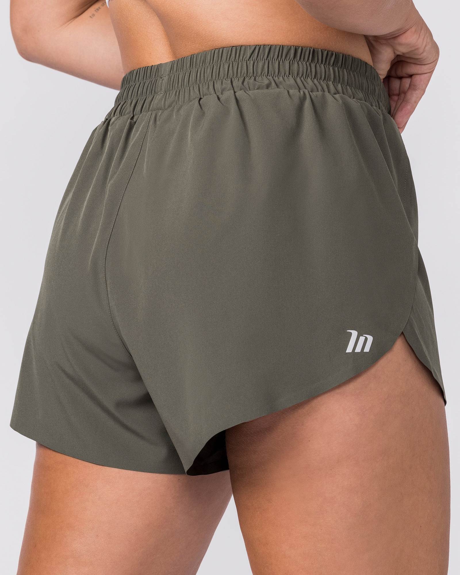 Pace 3" High-Waisted Run Shorts - Dark Khaki