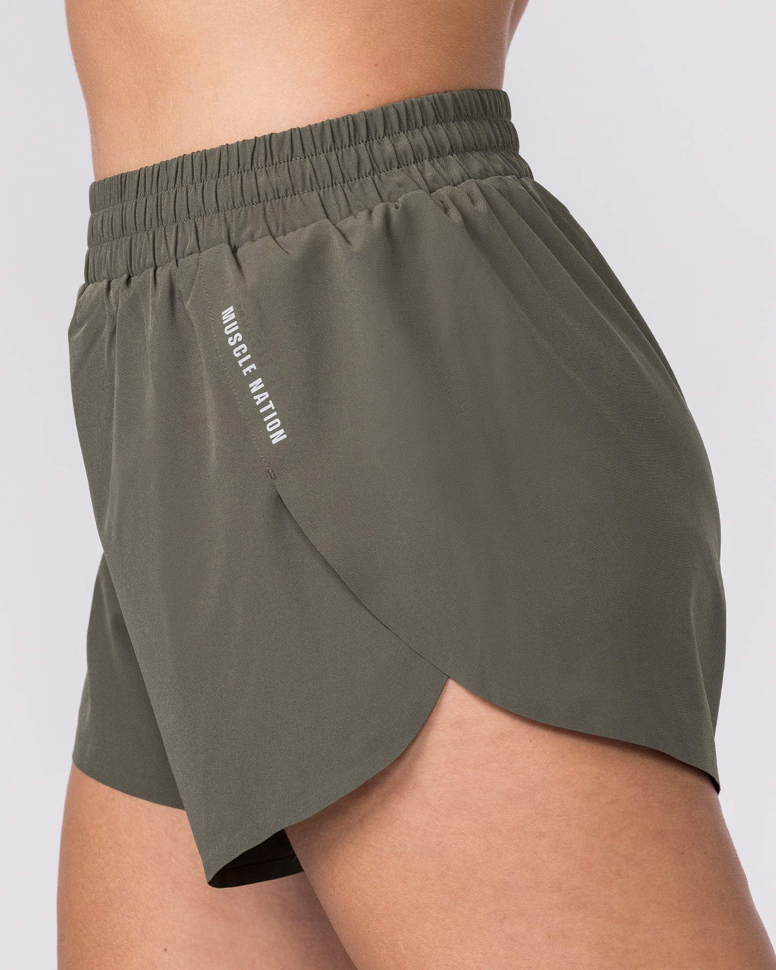 Pace 3" High-Waisted Run Shorts - Dark Khaki
