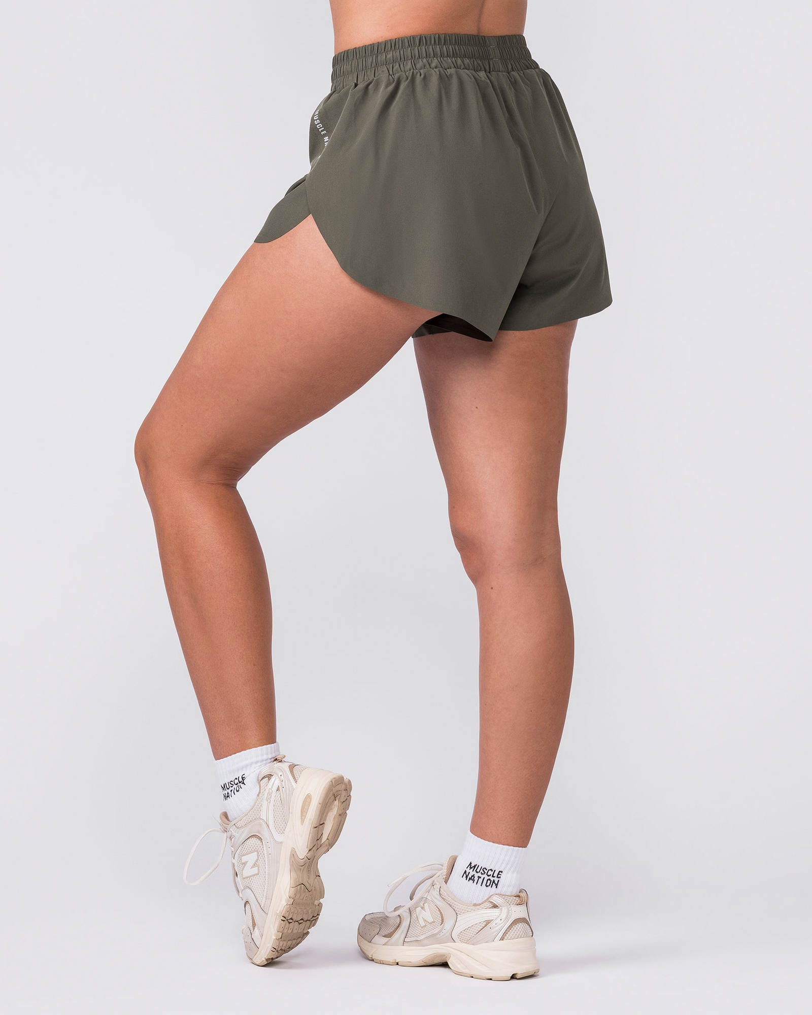 Pace 3" High-Waisted Run Shorts - Dark Khaki
