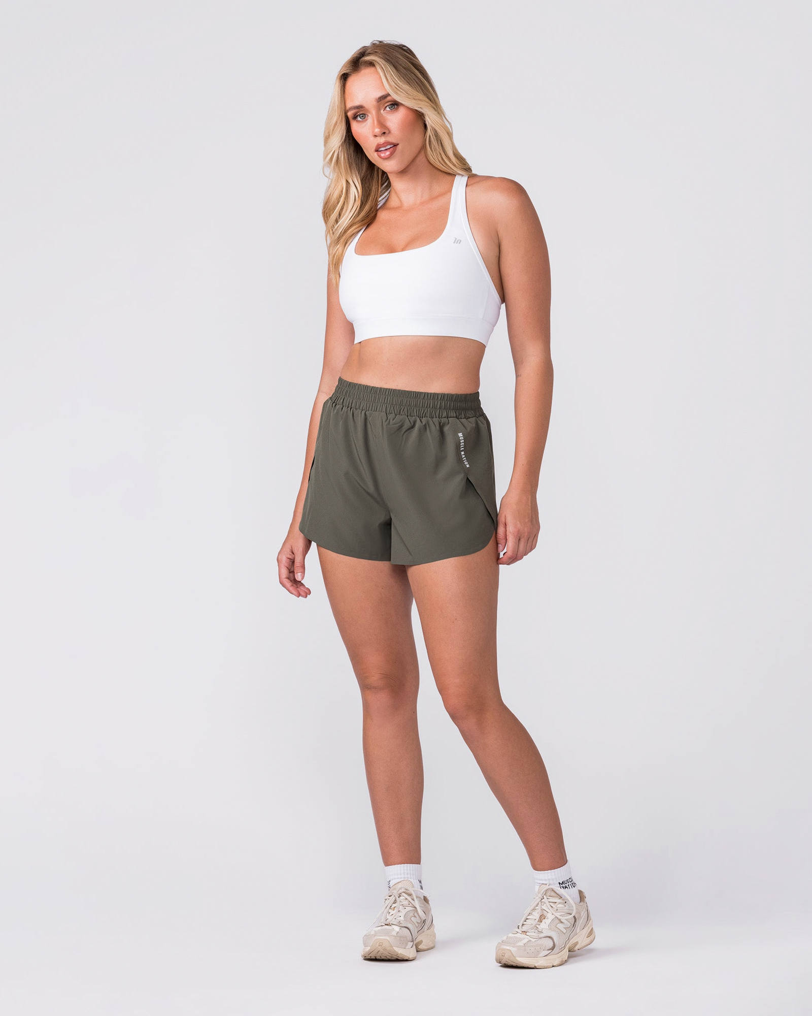 Pace 3" High-Waisted Run Shorts - Dark Khaki