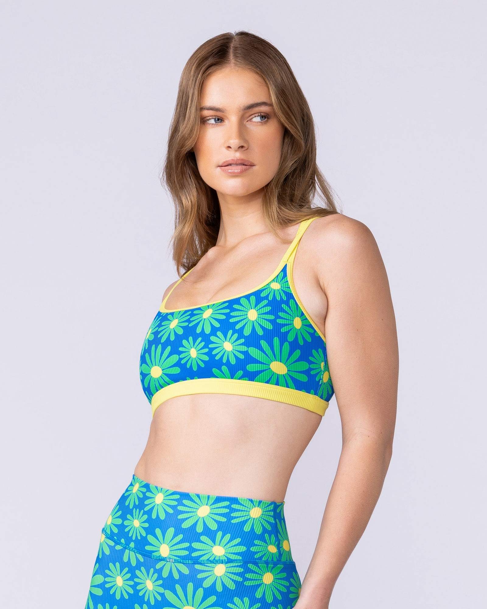 Pace It Rib Bra - Malibu Petals