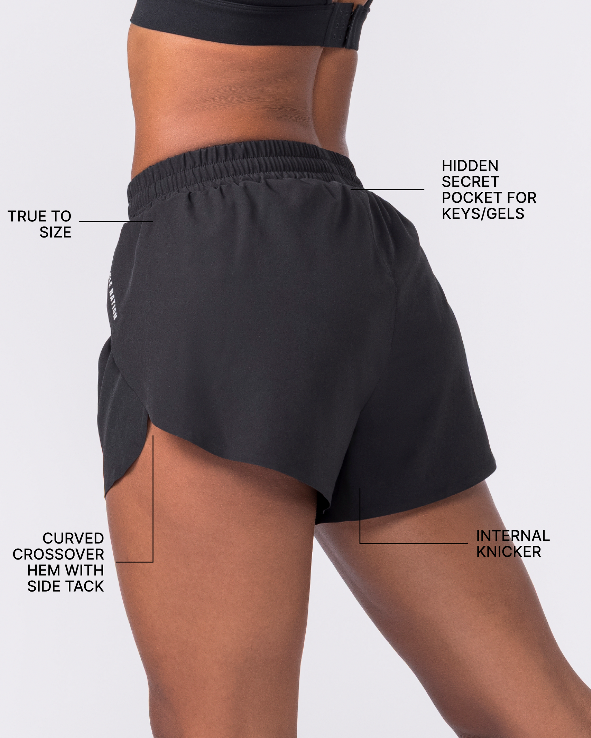 Pace 3" High-Waisted Run Shorts - Black