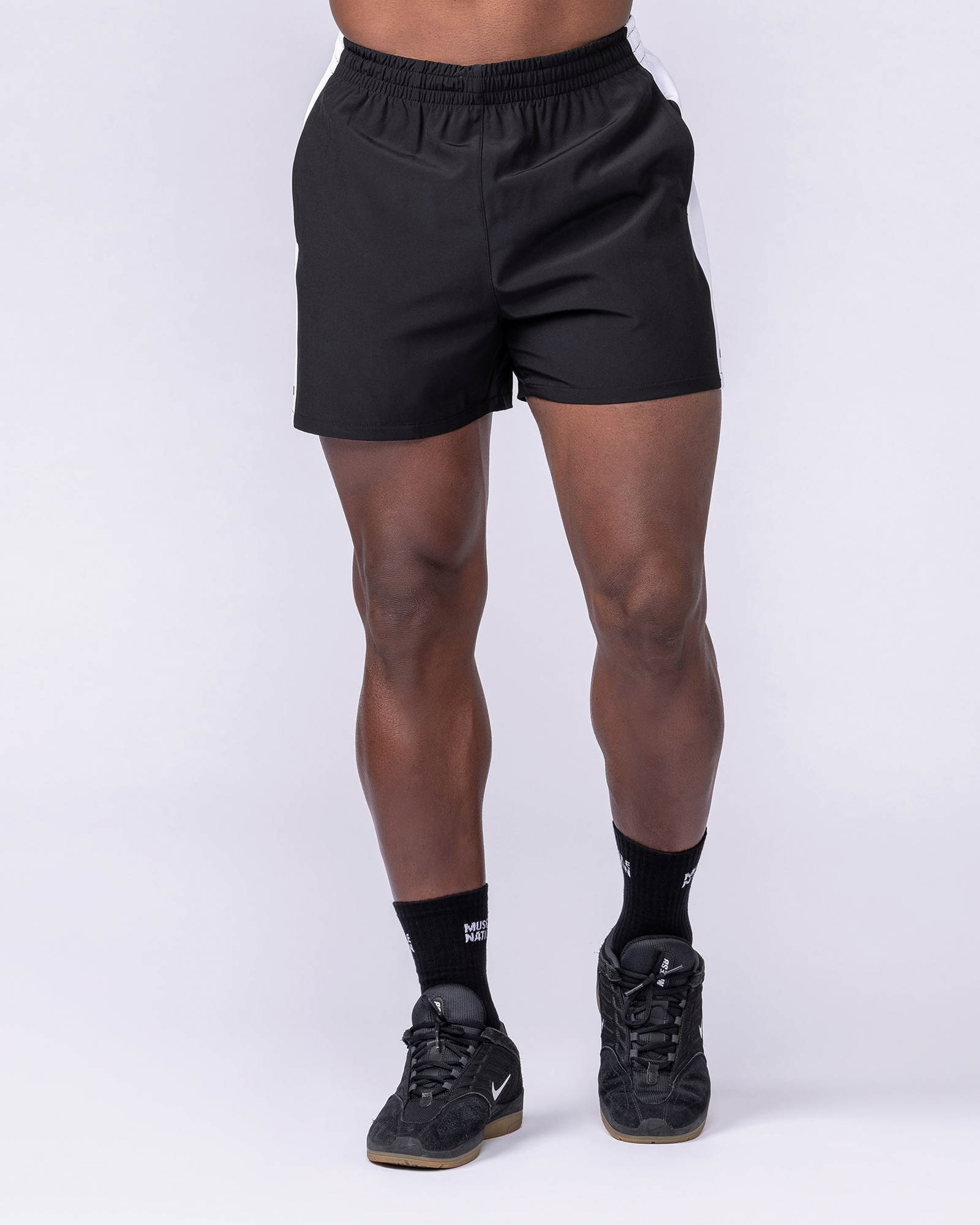 Panelled Function 4" Shorts - Black