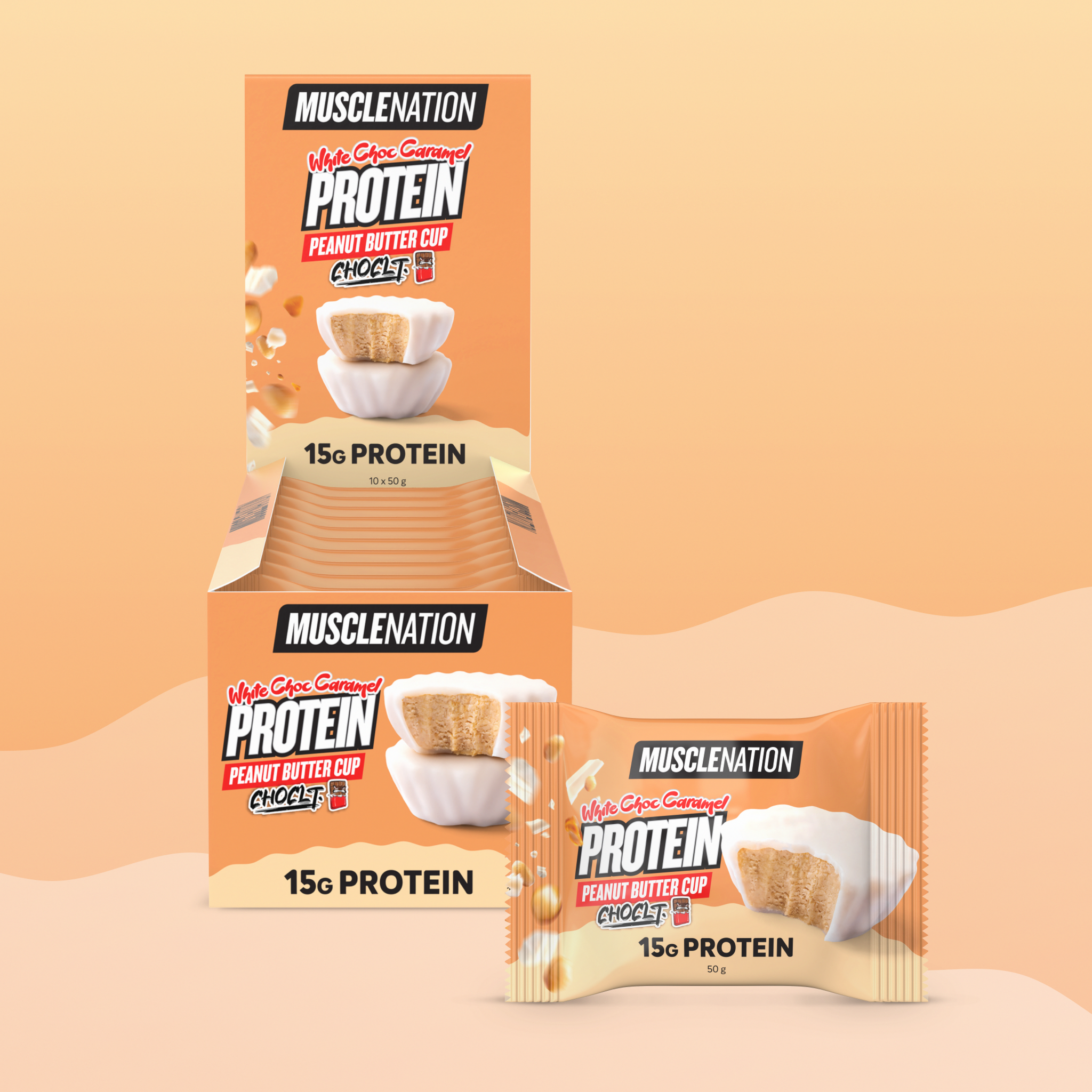 PEANUT BUTTER CUP - Choclt White Choc Caramel - Box of 10